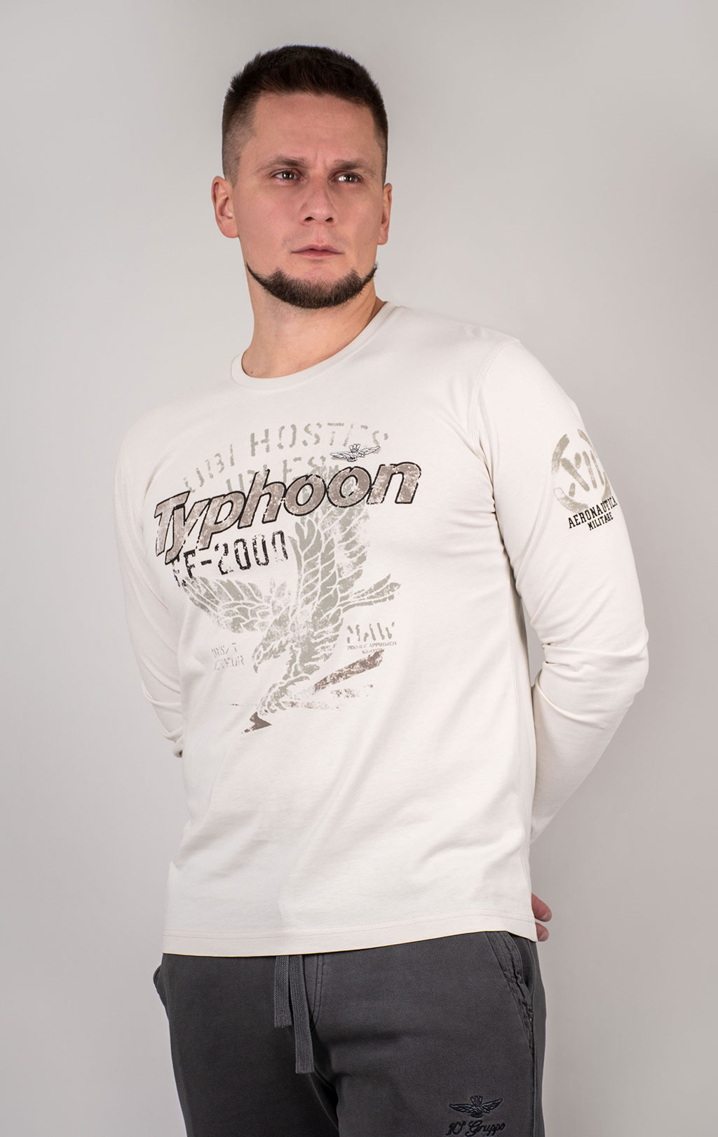 Лонгслив AERONAUTICA MILITARE FW 24/25/TR white beige (TS 2324) 
