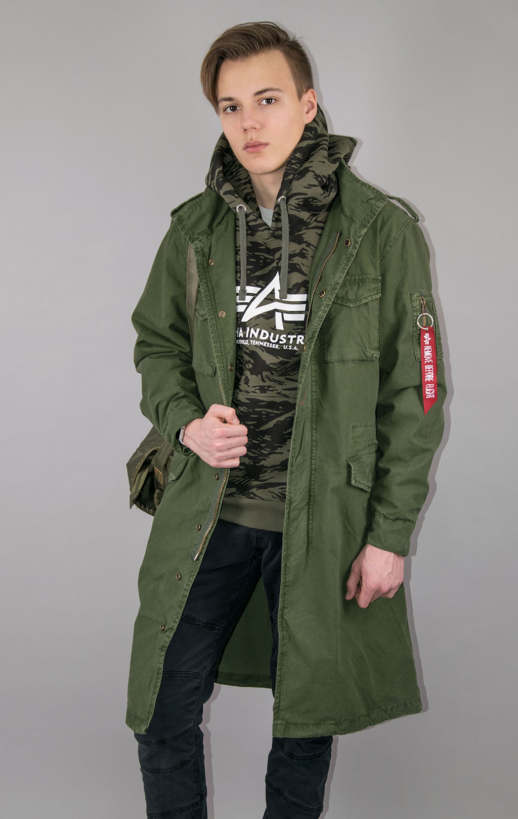 Ветровка ALPHA INDUSTRIES LW M-65 COAT dark olive 