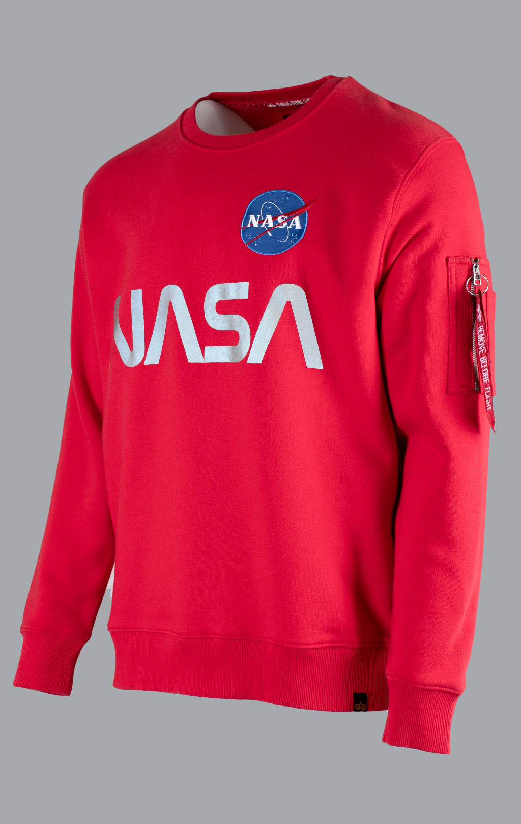Свитшот ALPHA INDUSTRIES NASA reflective speed red 