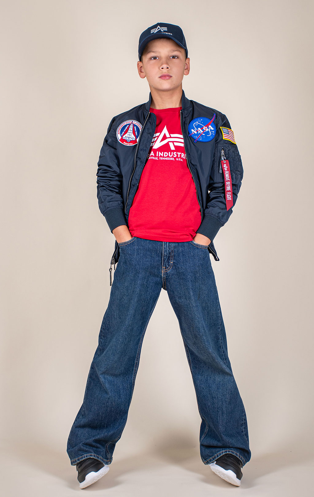 Детская куртка-бомбер лётная ALPHA INDUSTRIES MA-1 Youth NASA FW 21/22 m rep. blue 