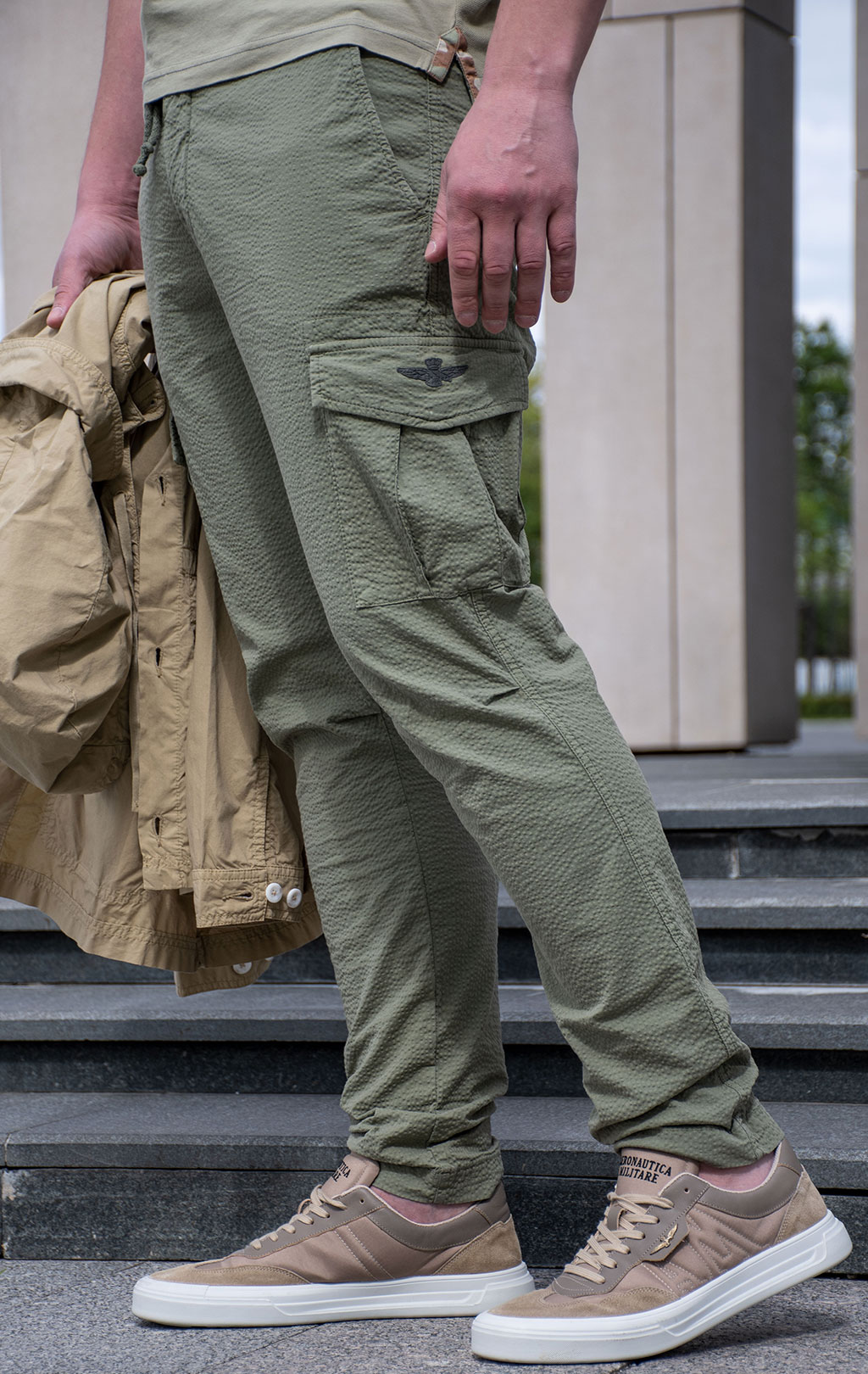 Брюки-карго AERONAUTICA MILITARE SS 24/AL sage green (PA 1593) 