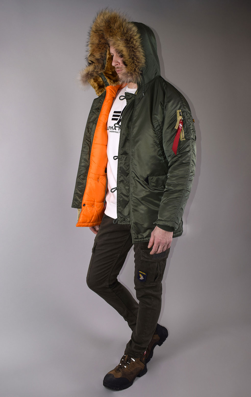 Аляска ALPHA INDUSTRIES ART VF N-3B натур. мех sage green 