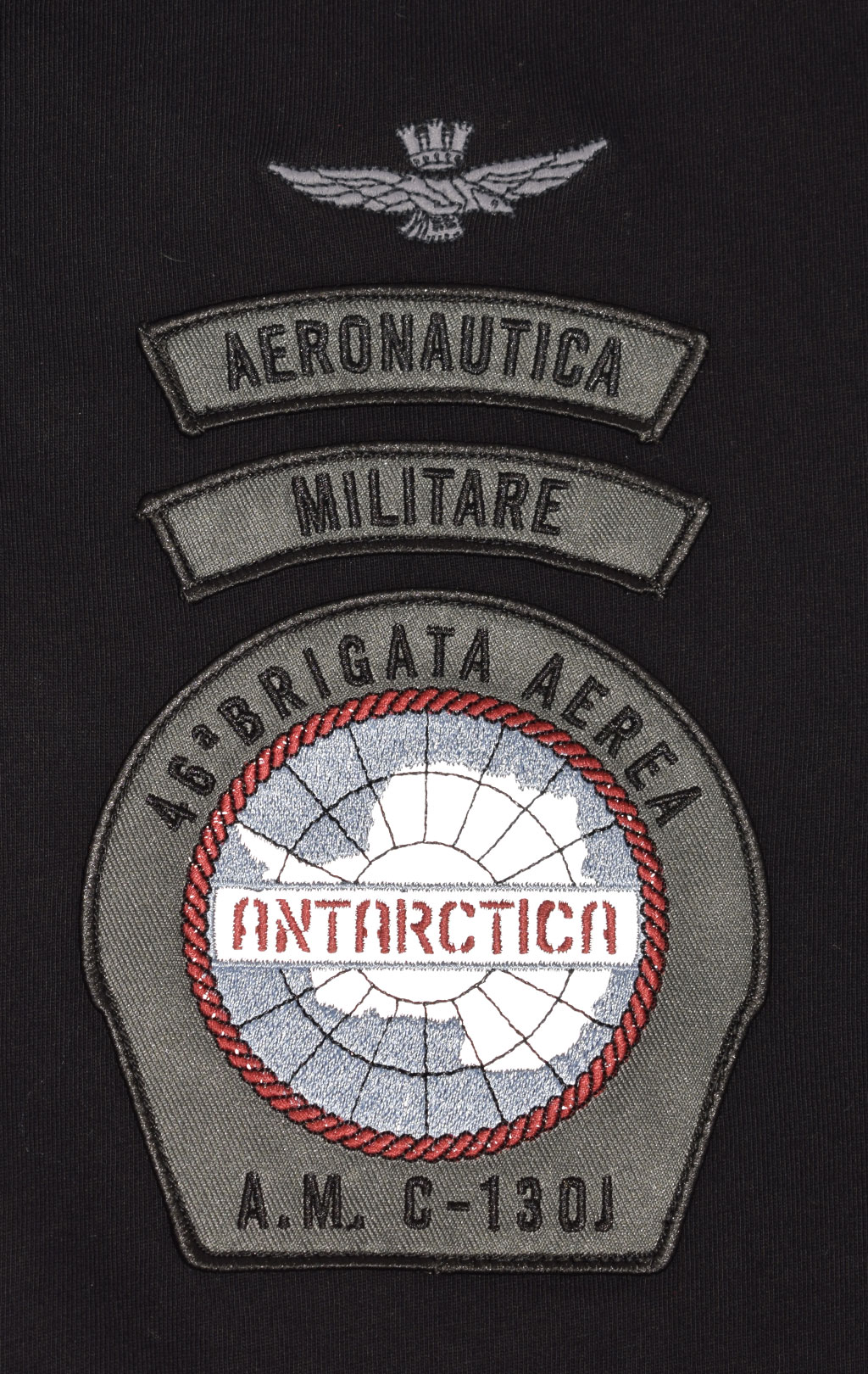 Поло-лонгслив AERONAUTICA MILITARE ANTARCTICA FW 23/24/IN jet black (PO 1738) 