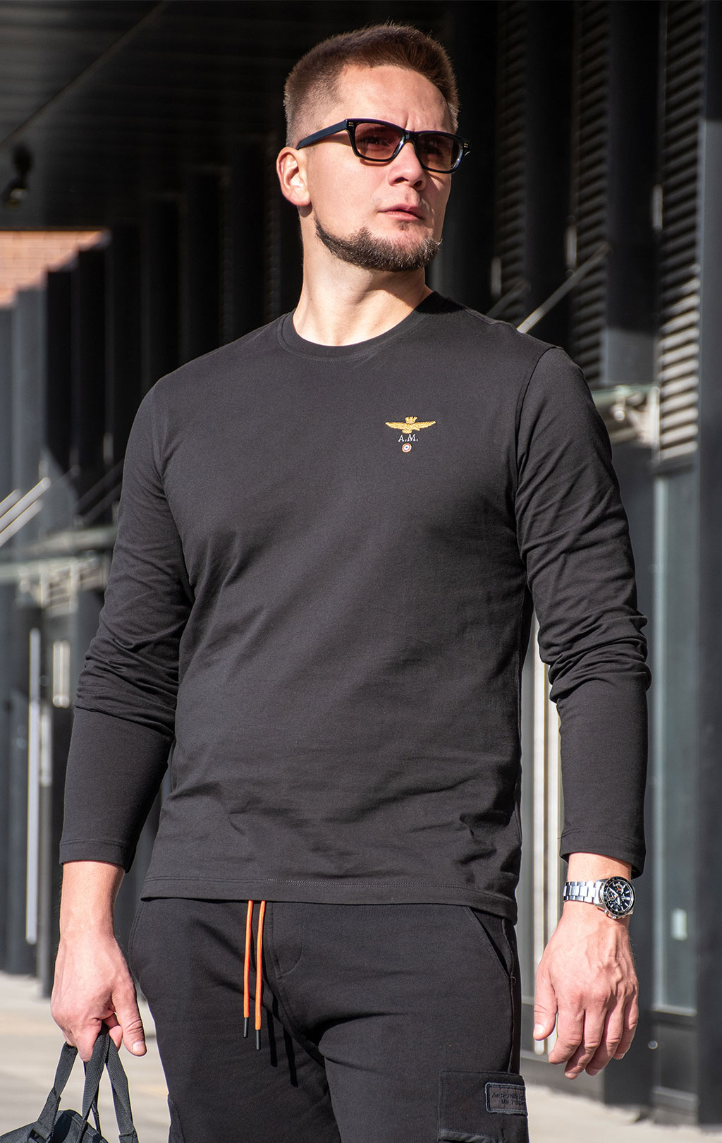 Лонгслив AERONAUTICA MILITARE FW 24/25/TR jet black (TS 2390) 