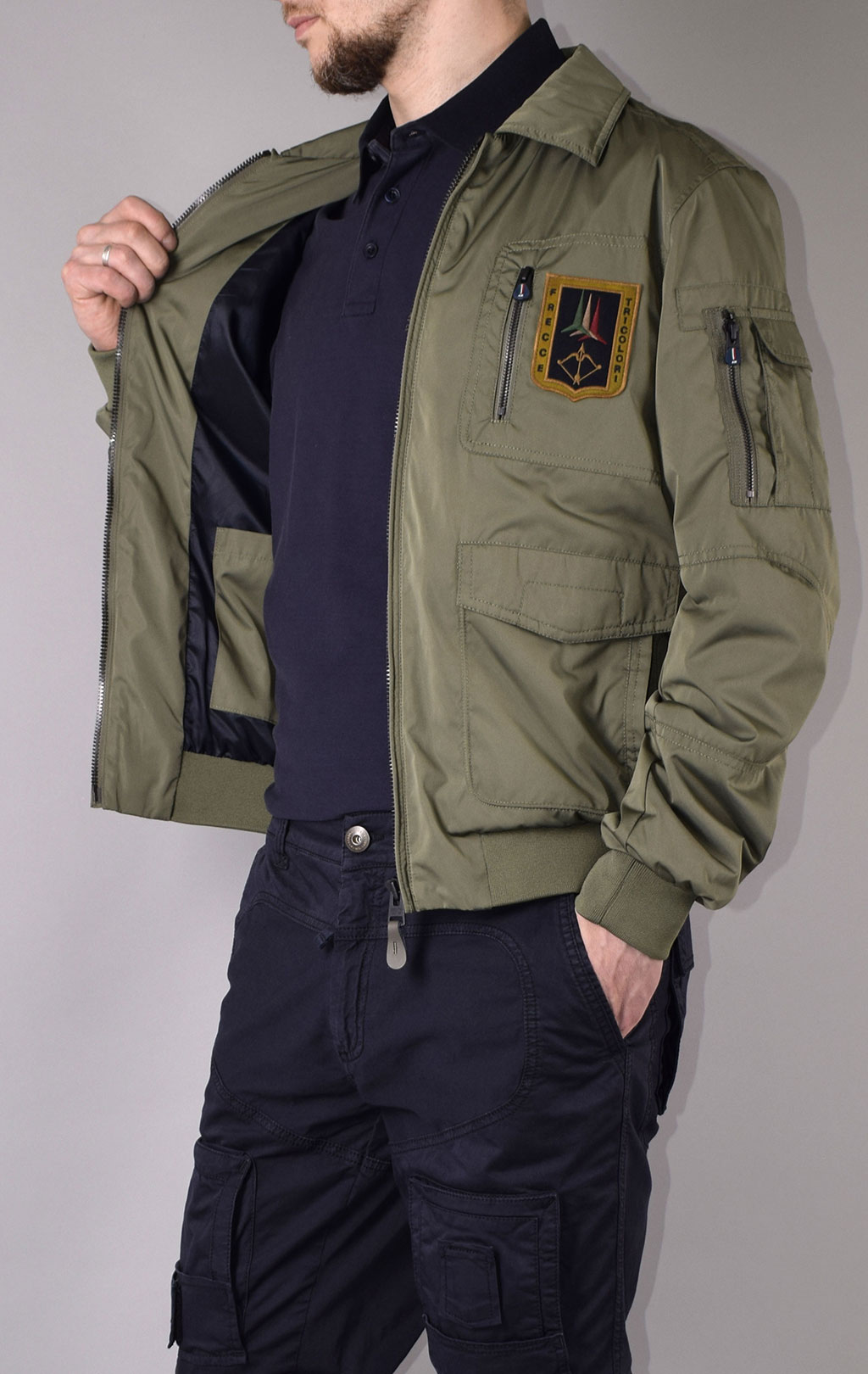 Ветровка-бомбер AERONAUTICA MILITARE SS 20/CN verde militare (AB 1719) 