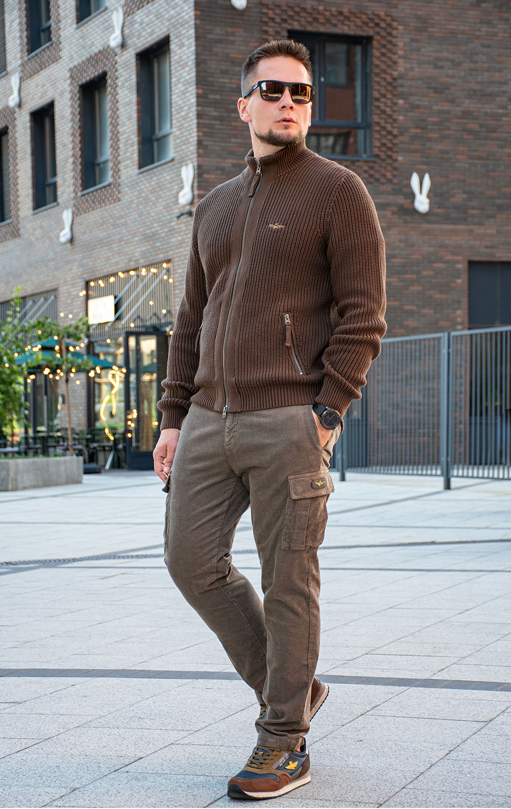 Свитер на молнии AERONAUTICA MILITARE FW 26/27/BG chestnut brown (MA 1664) 