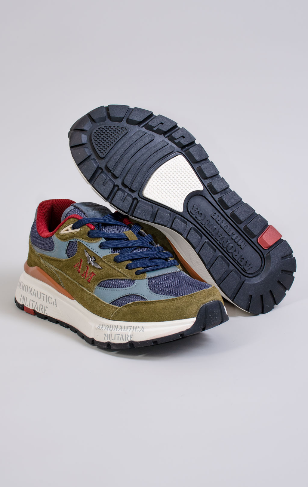 Кроссовки AERONAUTICA MILITARE (SC 0318) FW 25/26/CN verde militare/blue navy 