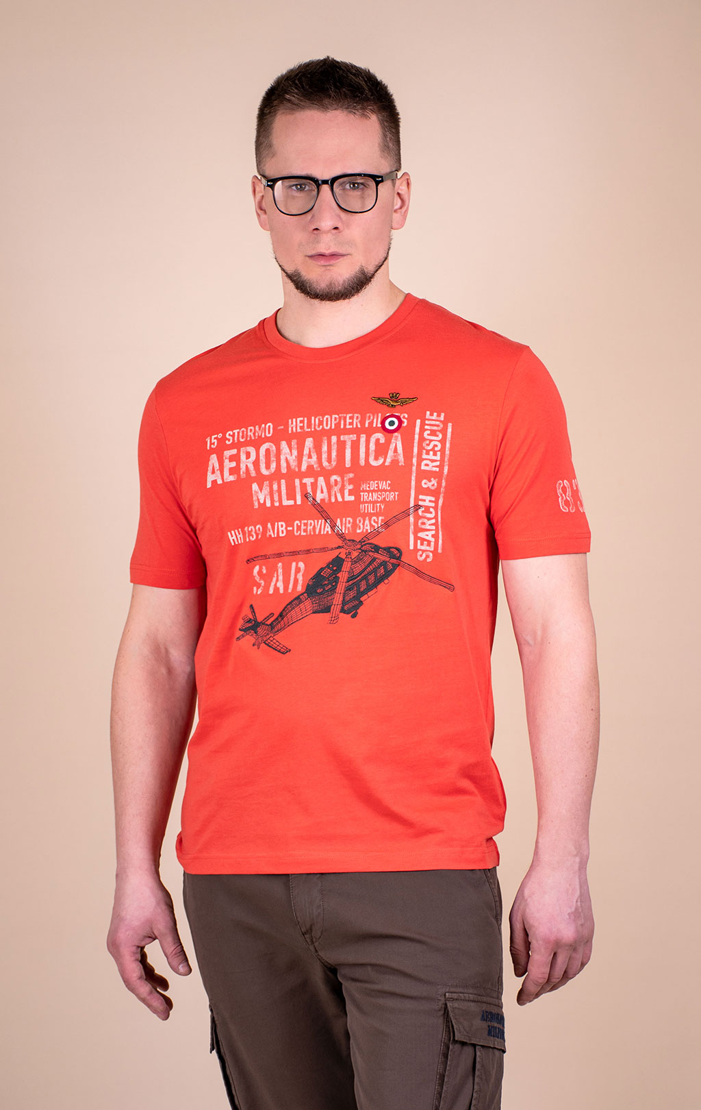Футболка AERONAUTICA MILITARE SS 26/BD paprica (TS 2528) 
