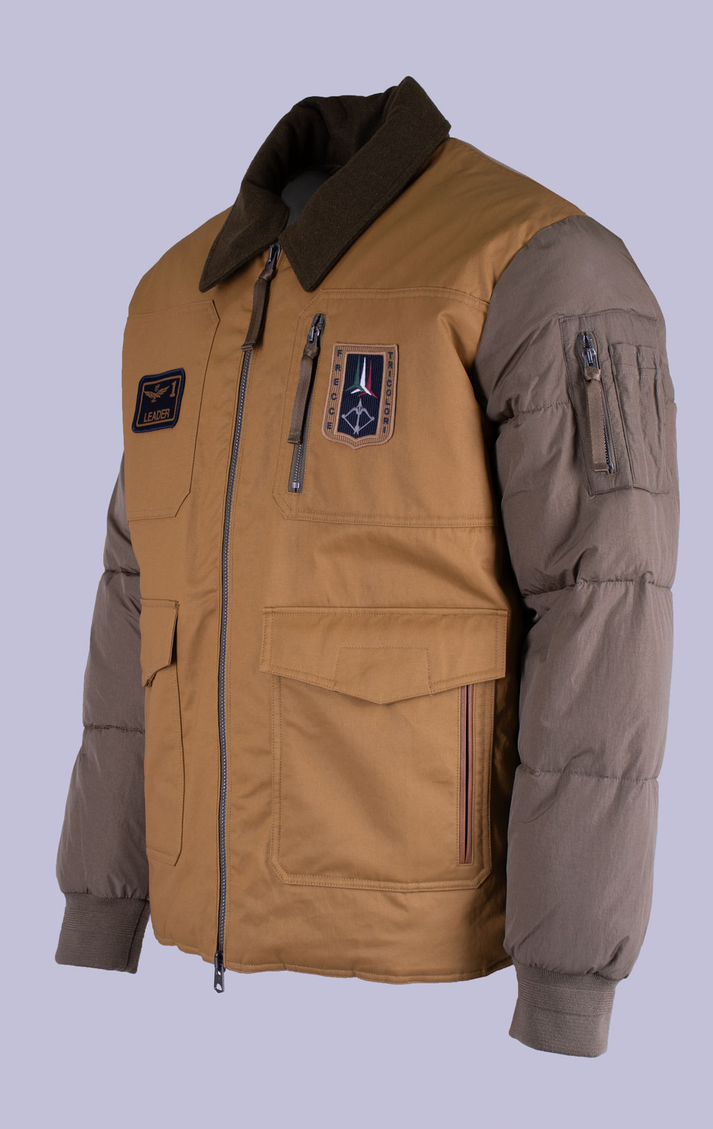 Куртка-пилот AERONAUTICA MILITARE FW 26/27/CN caffelatte/yellow curry (AB 3081) 