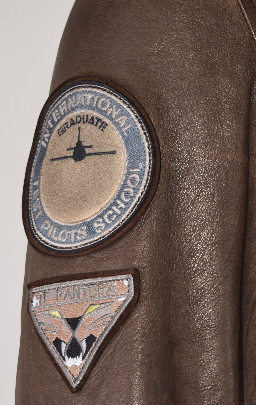 Бомбер AERONAUTICA MILITARE big size кожа SS 22 m/IT marrone (PN 5016) 