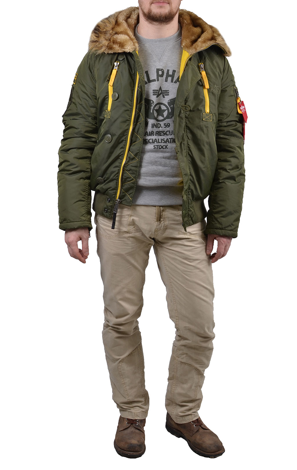 Аляска короткая ALPHA INDUSTRIES PPS N-2B dark green 