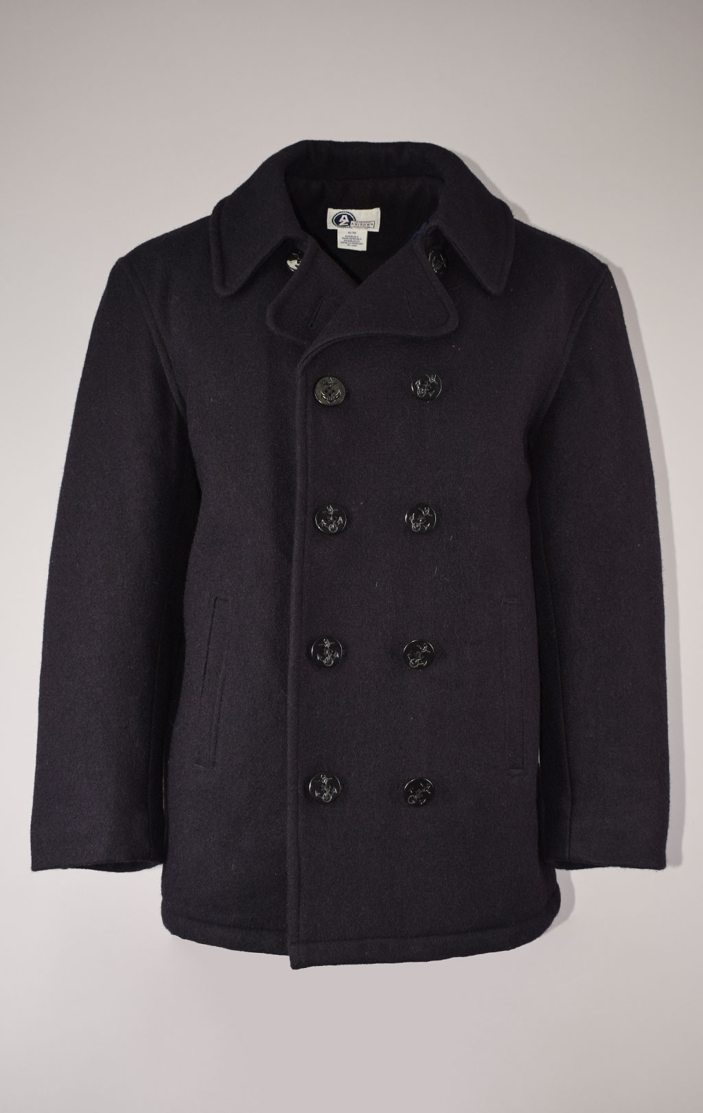 Бушлат морской Arizona PEACOAT шерсть75/нейлон25 black б/у Доминикана