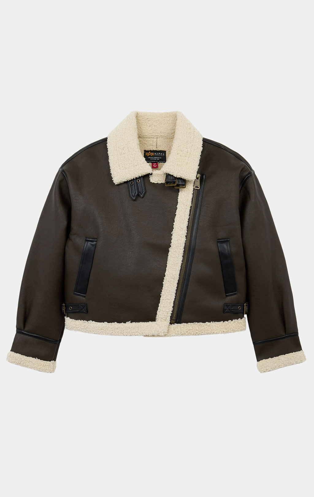 Женская куртка ALPHA INDUSTRIES GROVE RELAXED FIT MOTO JACKET W FW 26/27 hickory 