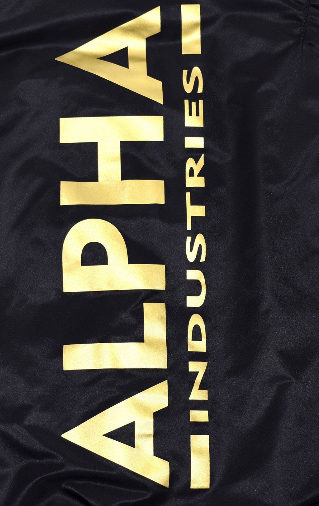 Бомбер ALPHA INDUSTRIES ZH BACK PRINT MA-1 black/yellow gold 