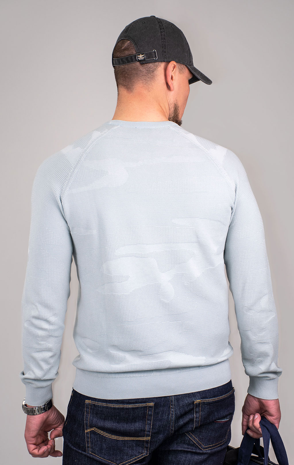 Свитер лёгкий AERONAUTICA MILITARE SS 24 m/IN light blue (MA 1500) 