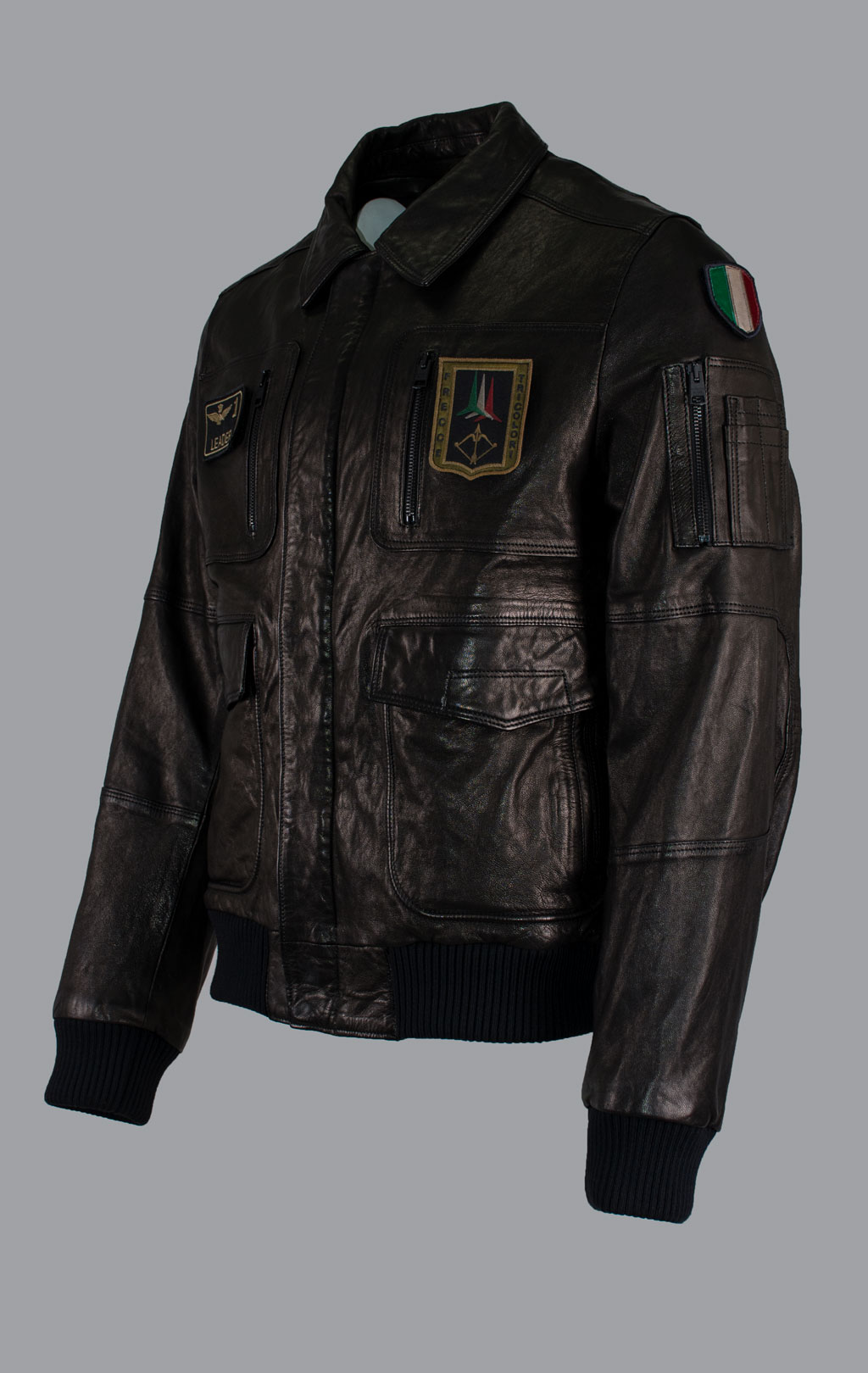 Куртка-пилот AERONAUTICA MILITARE кожа FW 25/26/IT nero (PN 0846) 
