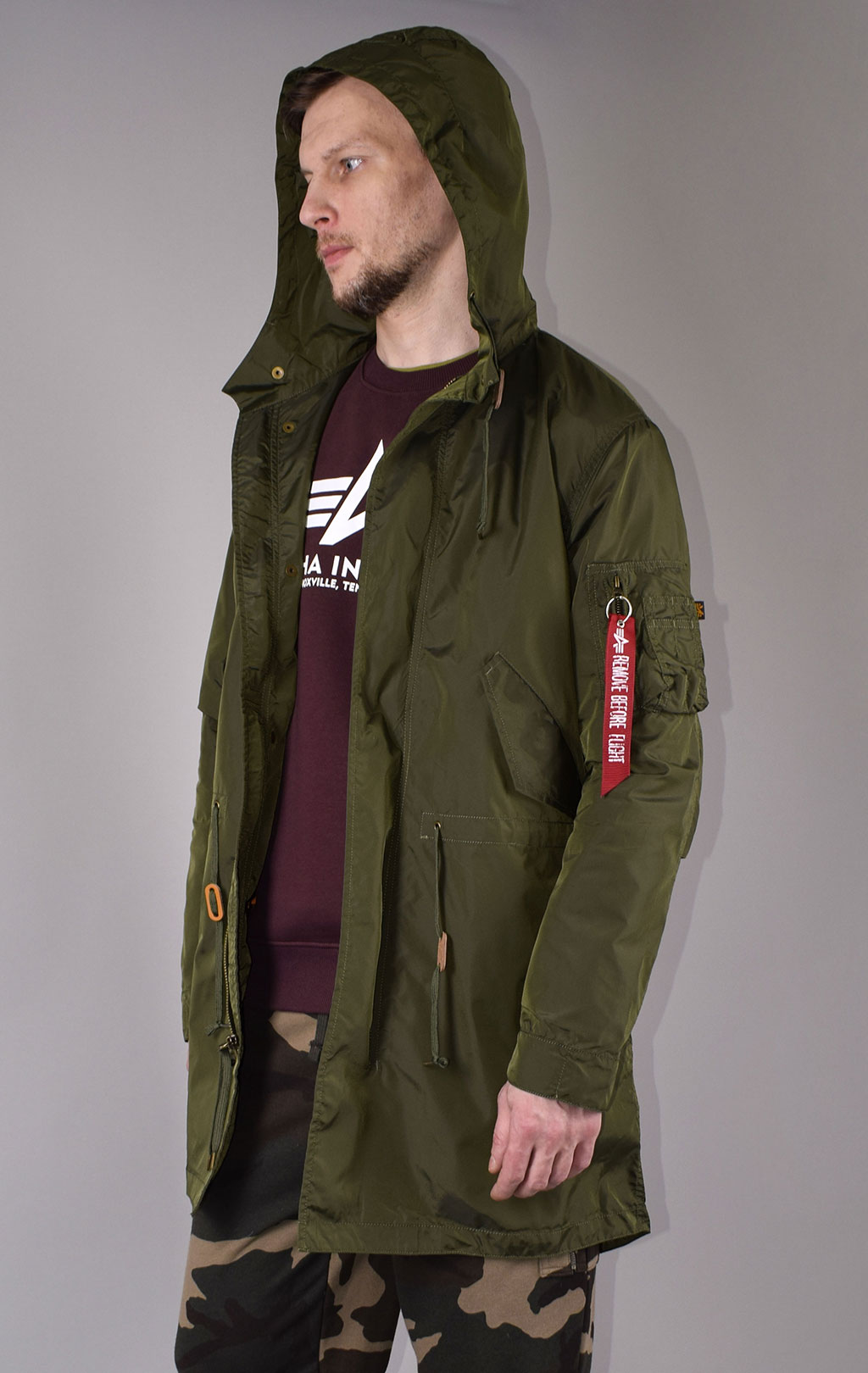 Парка ALPHA INDUSTRIES HOODED FISHTAIL TT dark green 