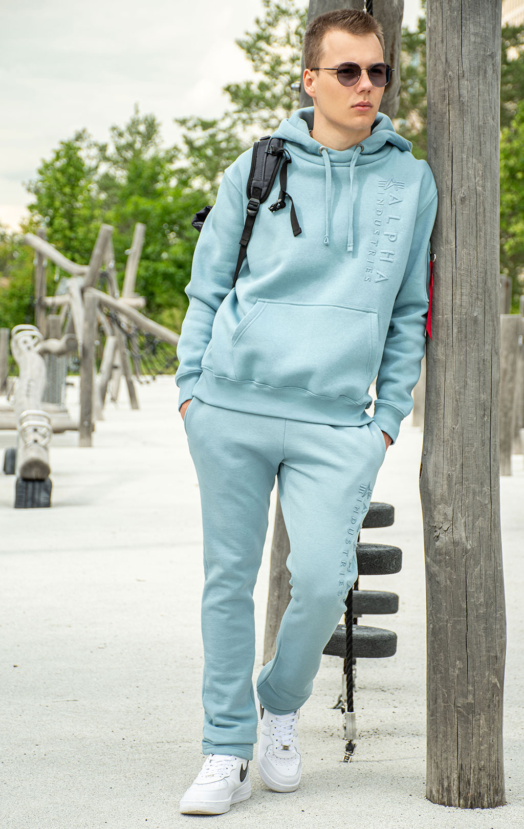 Толстовка ALPHA INDUSTRIES EMB HOODY greyblue 