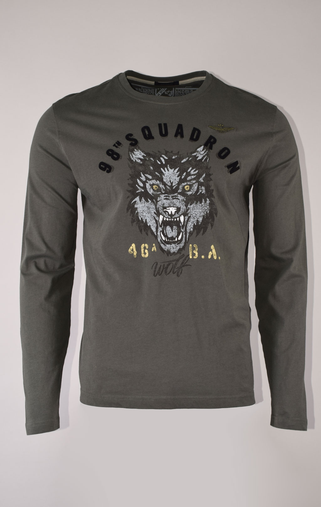 Лонгслив AERONAUTICA MILITARE big size FW 23/24/BD dark green (TS 2139) 