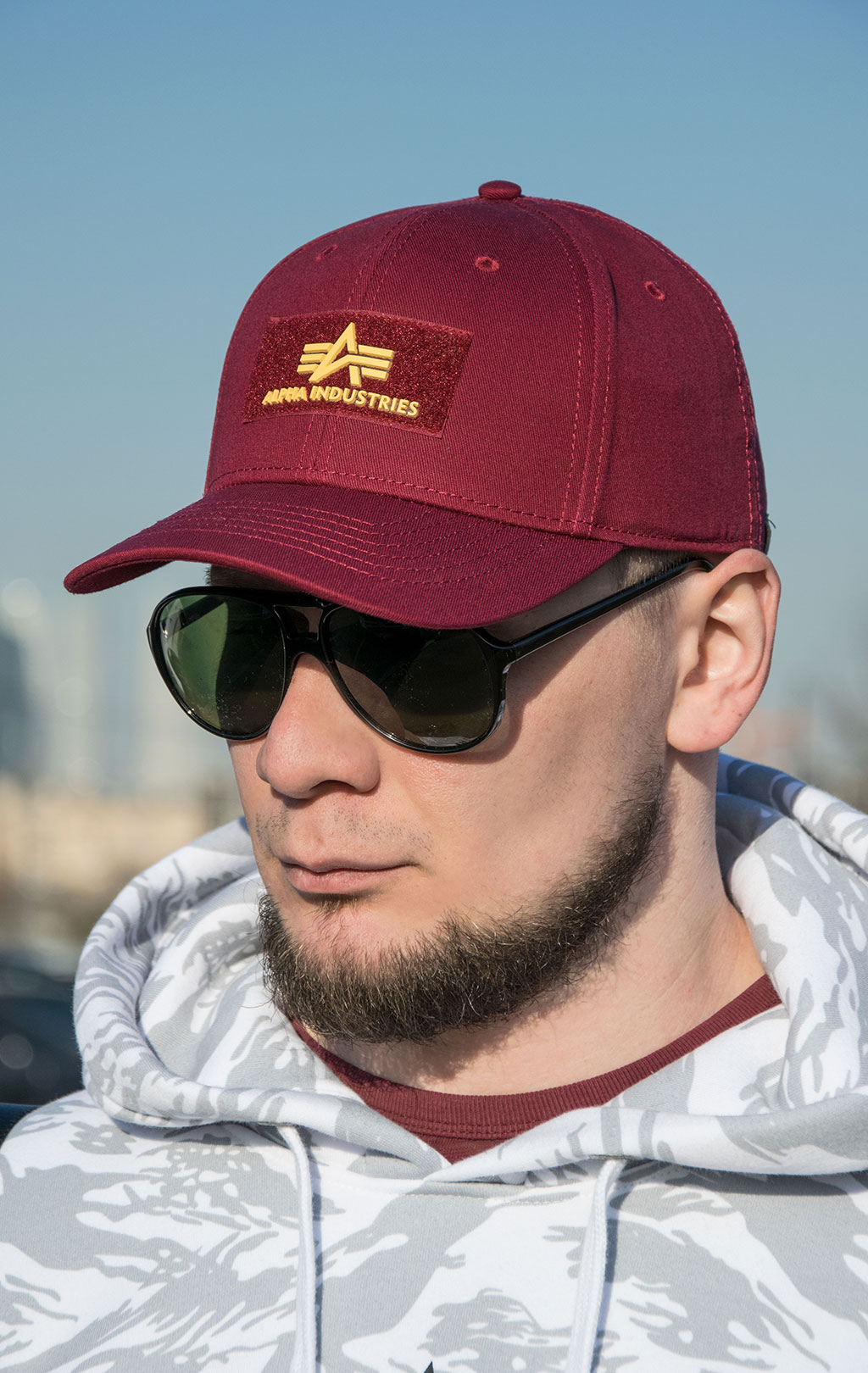 Бейсболка ALPHA INDUSTRIES VELCRO CAP II burgundy 