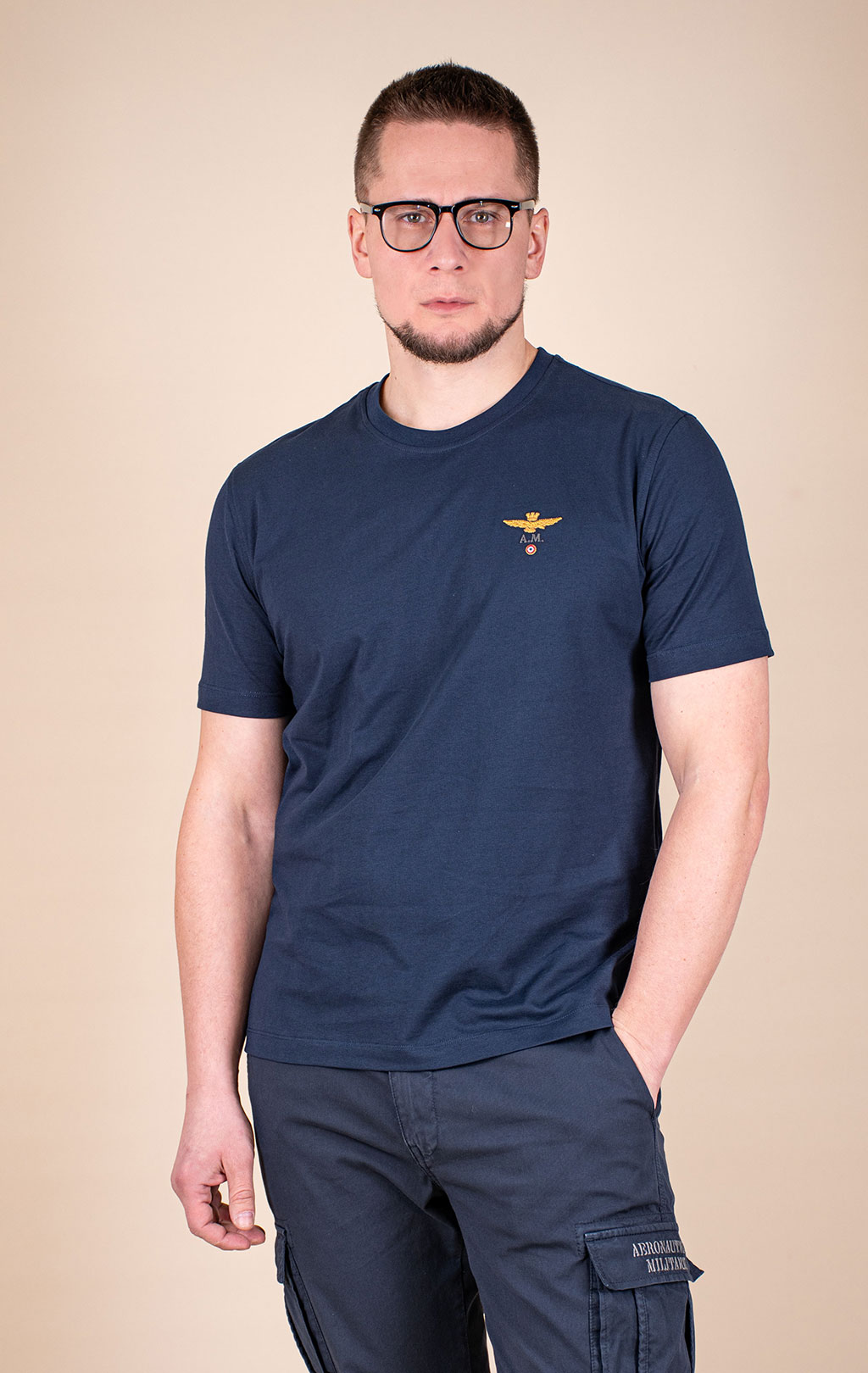 Футболка AERONAUTICA MILITARE big size SS 26/TR blue navy (TS 1580) 