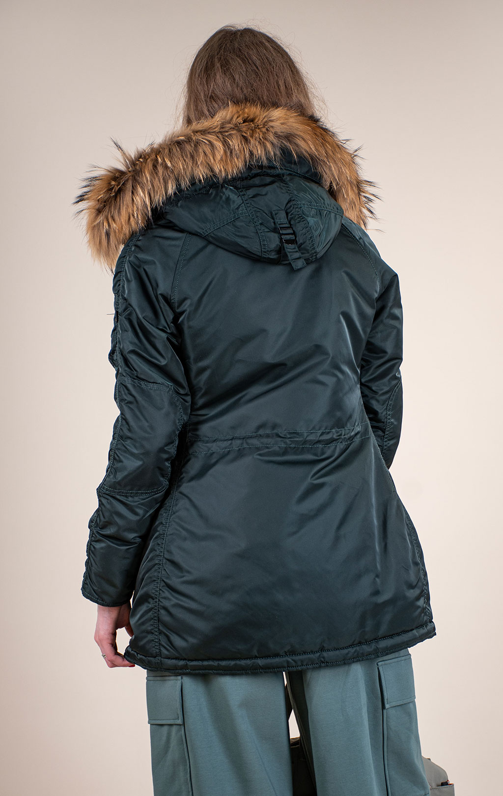 Женская аляска ALPHA INDUSTRIES VF 59 N-3B натур. мех petrol dark 