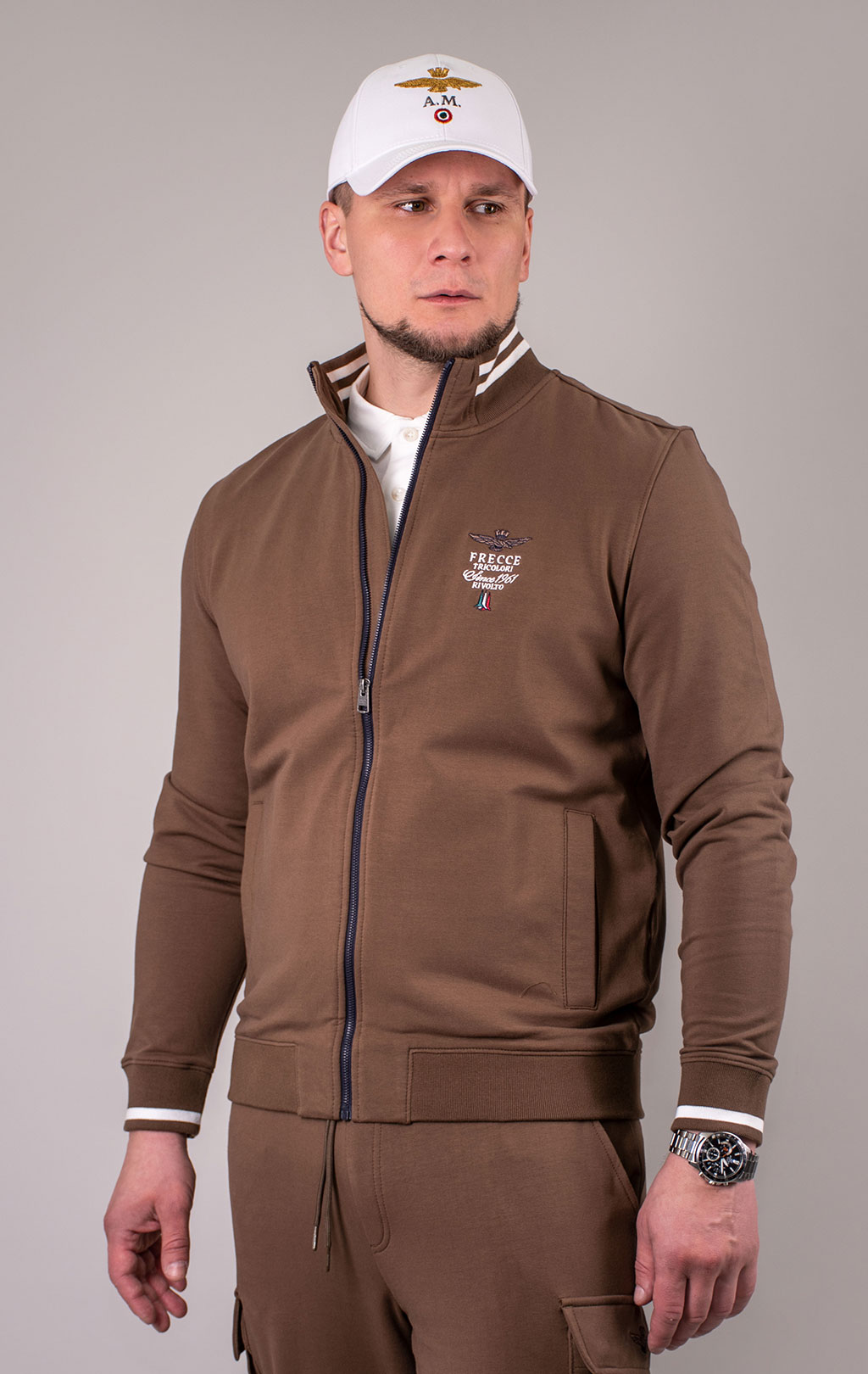 Олимпийка AERONAUTICA MILITARE SS 24 m/BD chocolate (FE 1756) 