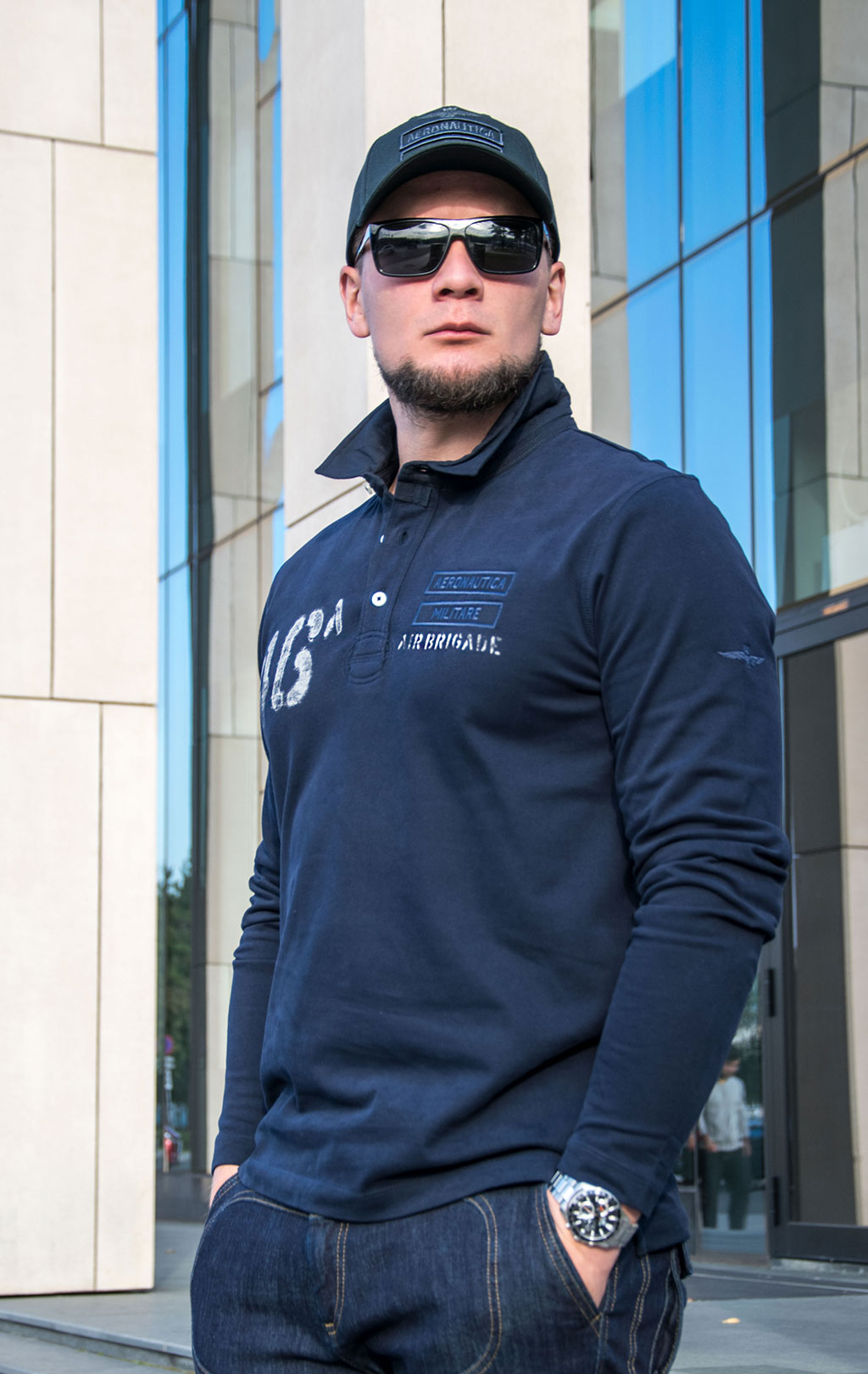 Поло-лонгслив AERONAUTICA MILITARE FW 23/24/TR dark blue (PO 1708) 