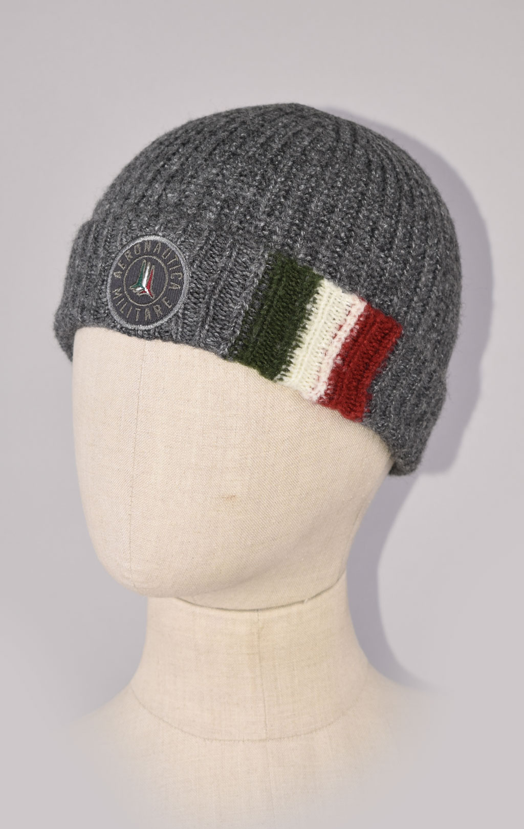 Шапка вязаная AERONAUTICA MILITARE FW 24/25/CN grigio melange (CU 049) 
