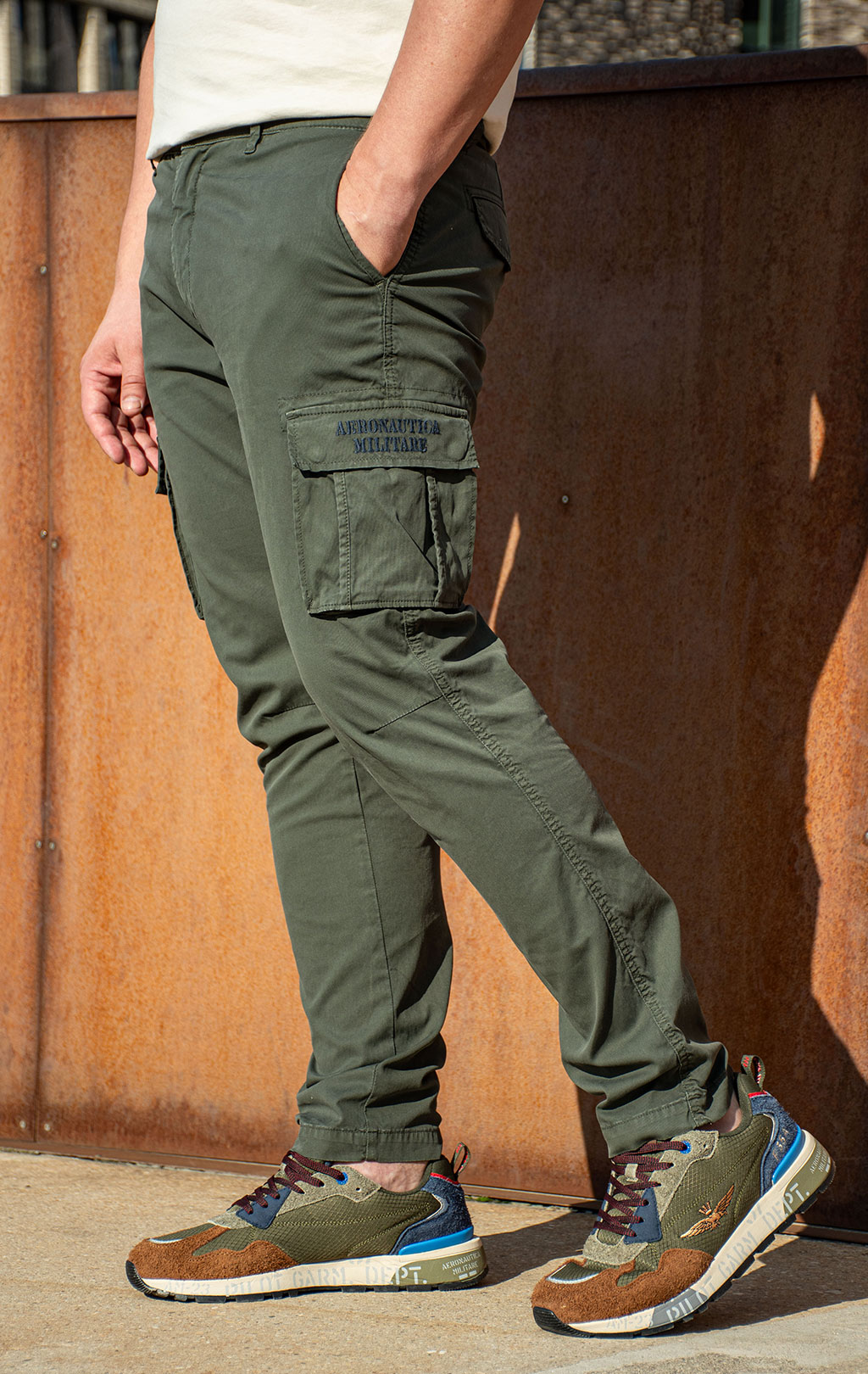 Брюки-карго AERONAUTICA MILITARE плотные FW 25/26/AL beluga grey (PA 1329) 