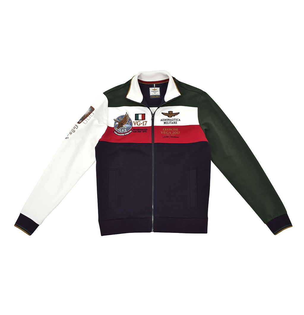 Толстовка AERONAUTICA MILITARE SS 20/TR verde band/off white (FE 1388) 