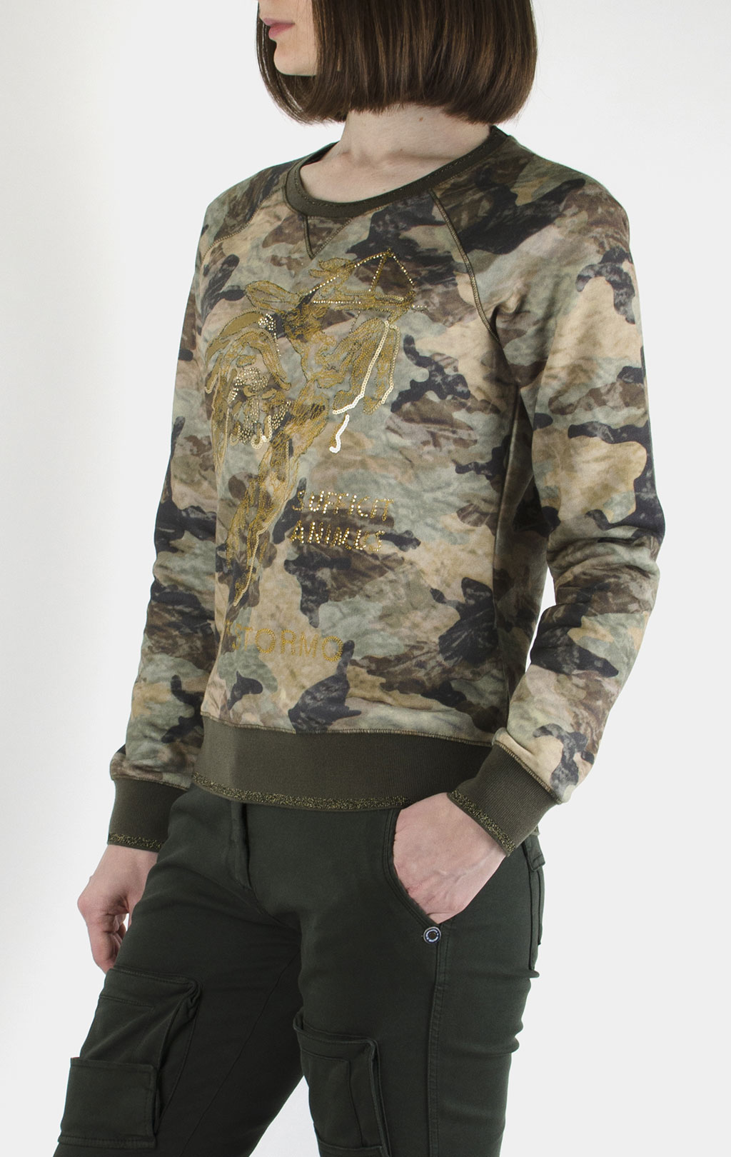 Женский свитшот AERONAUTICA MILITARE camouflage beige (FE 1224) 