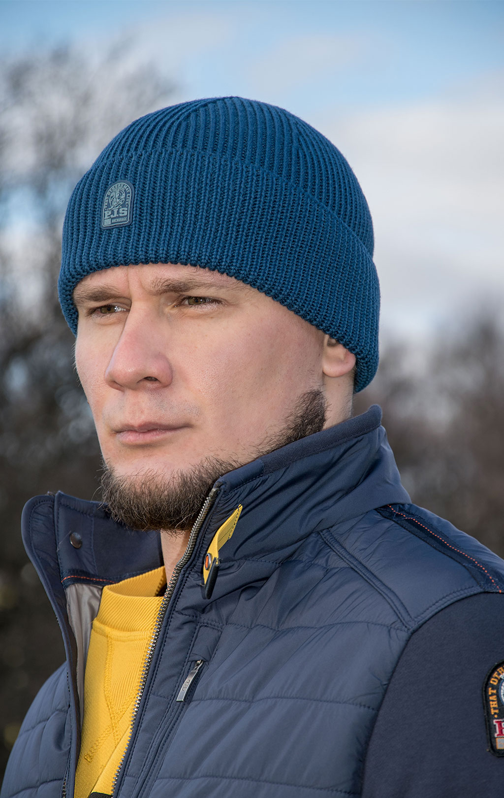 Шапка вязаная PARAJUMPERS PLAIN BEANIE FW 21/22 mallard blue 