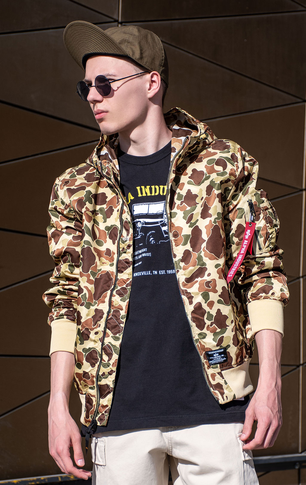 Ветровка ALPHA INDUSTRIES HOODED GEN-II FLIGHT JACKET L-2B SS 24 m green frogskin camo 