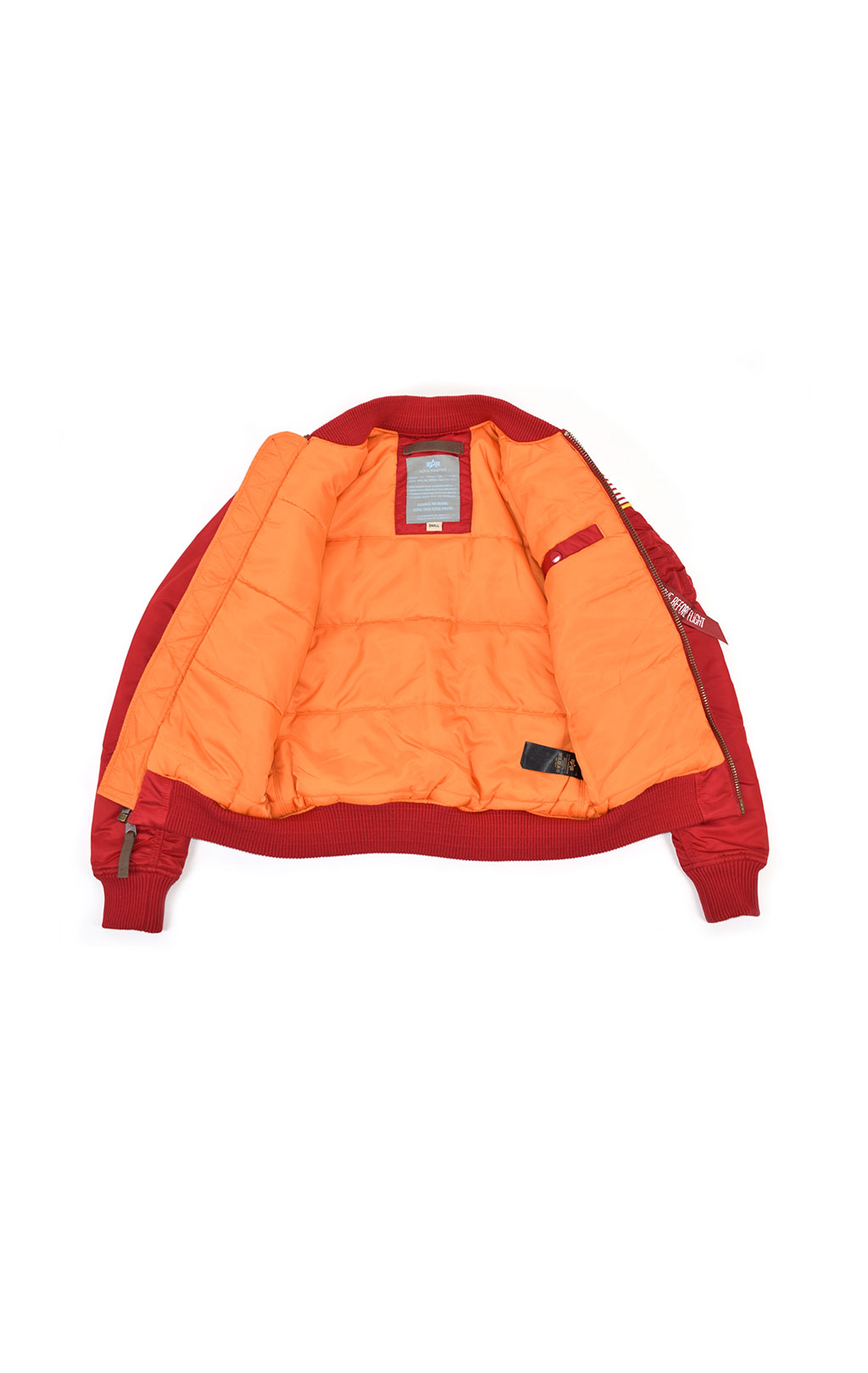 Женская куртка-бомбер лётная ALPHA INDUSTRIES VF NASA MA-1 speed red 