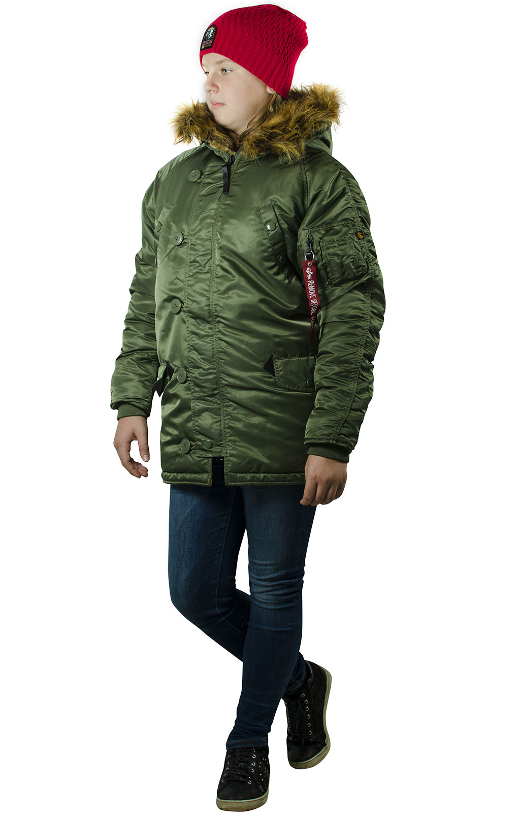 Детская аляска длинная ALPHA INDUSTRIES VF N-3B sage green 