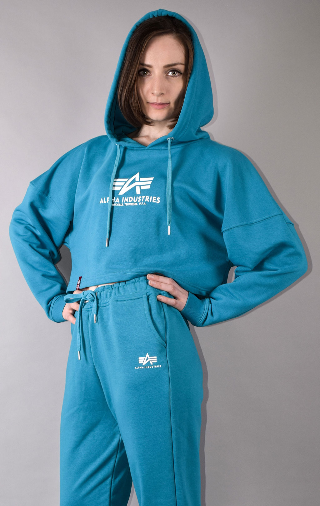 Женская толстовка ALPHA INDUSTRIES BASIC HOODY COS blue lagoon 