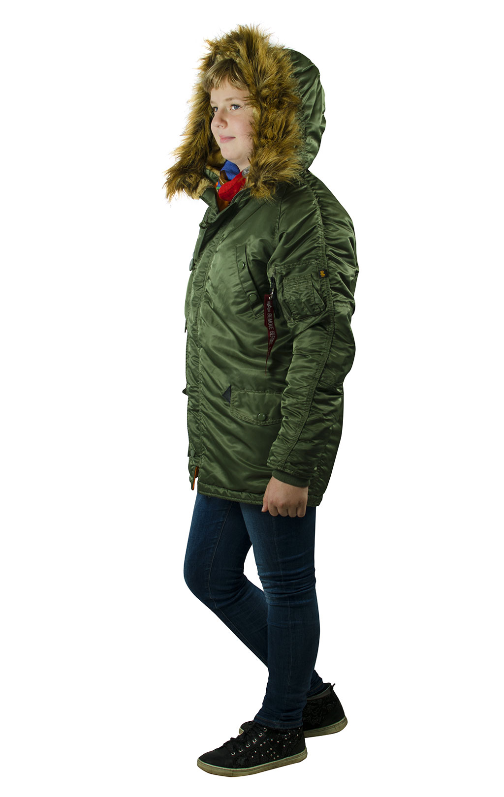 Детская аляска длинная ALPHA INDUSTRIES VF N-3B sage green 