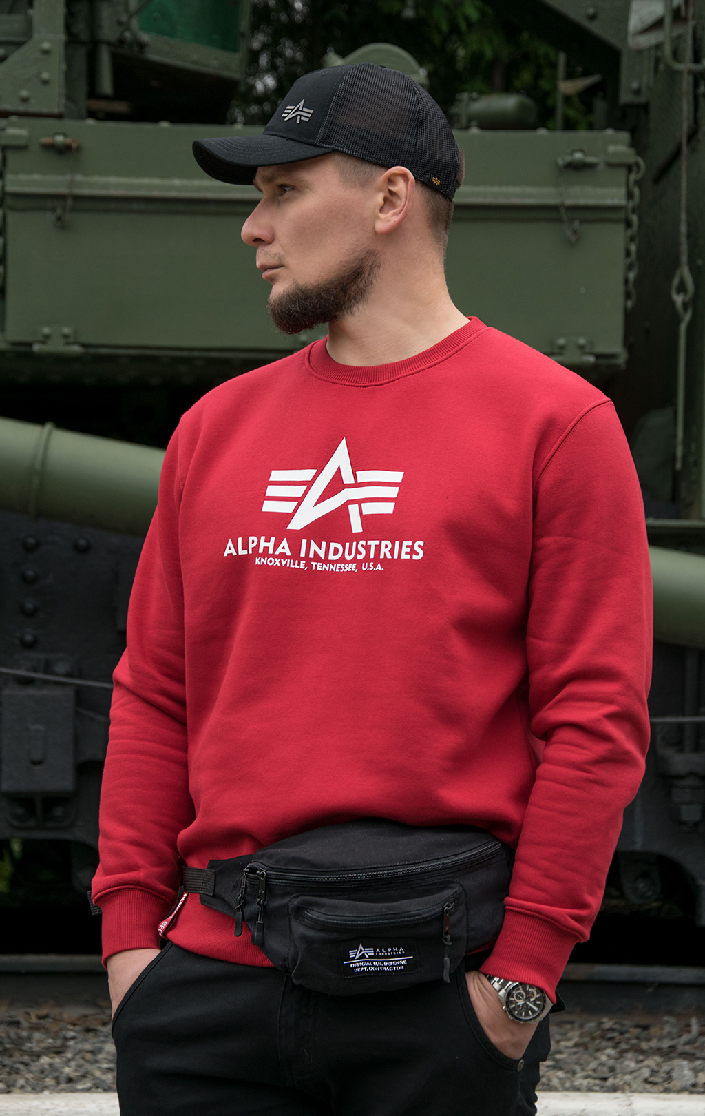 Свитшот ALPHA INDUSTRIES BASIC SWEATER speed red 