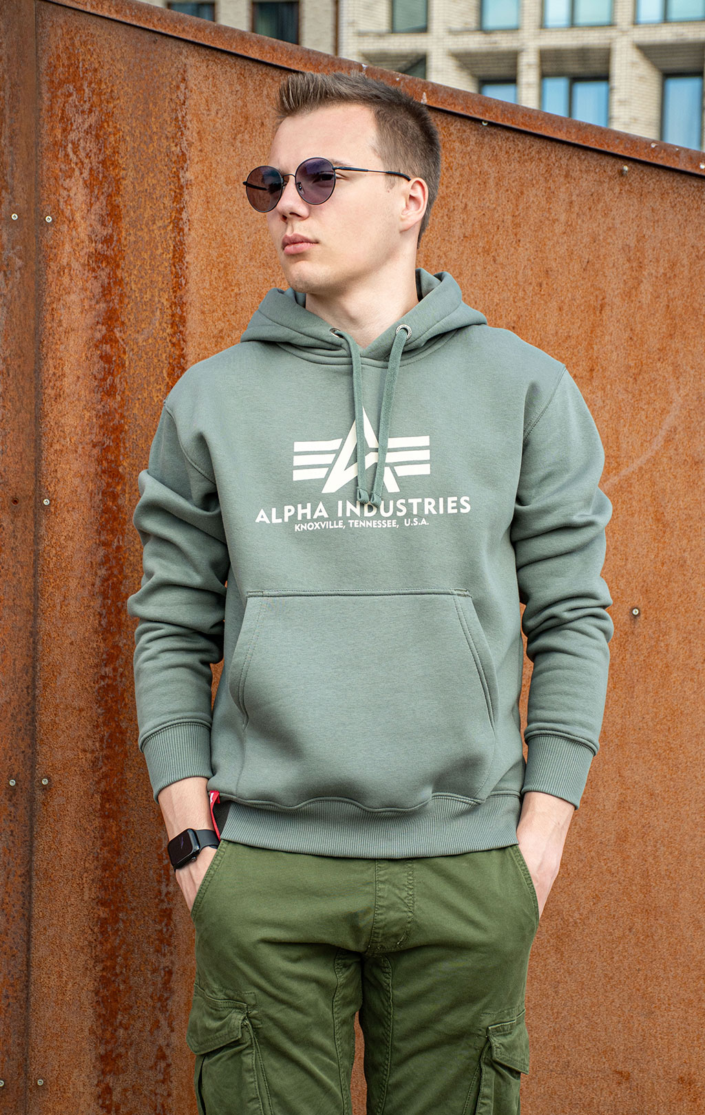 Толстовка ALPHA INDUSTRIES BASIC HOODY vintage green 