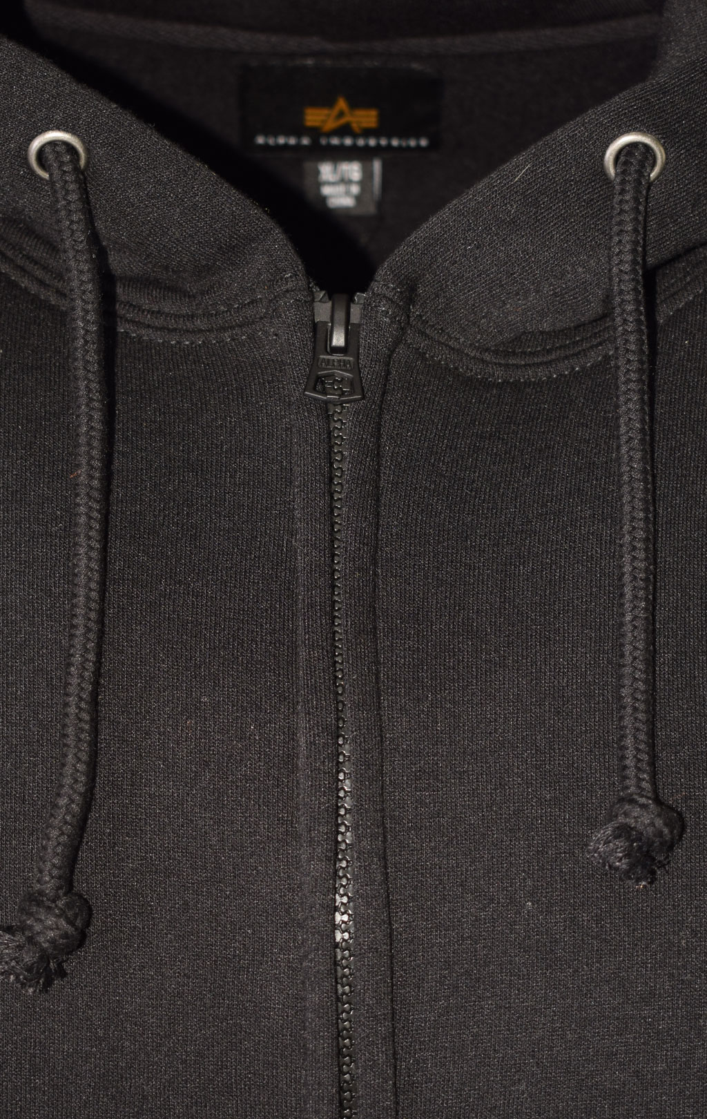 Толстовка ALPHA INDUSTRIES SMALL LOGO FULL-ZIP HOODIE black 