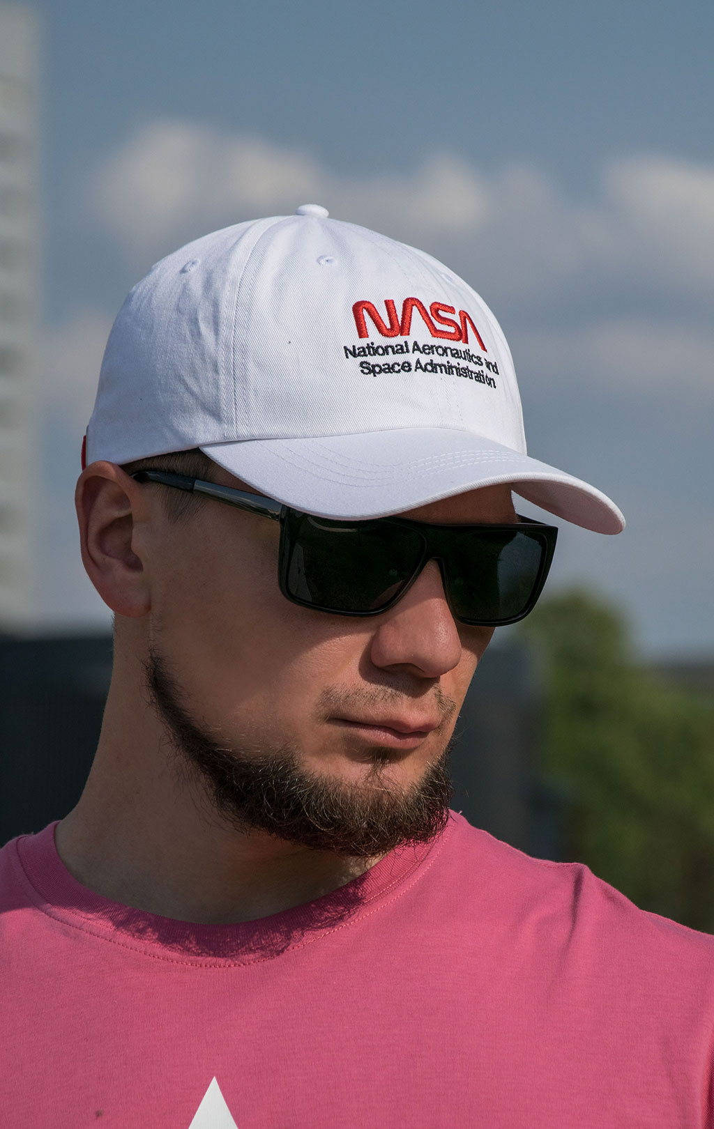 Бейсболка ALPHA INDUSTRIES NASA WORM LOGO CAP SS 23 white 