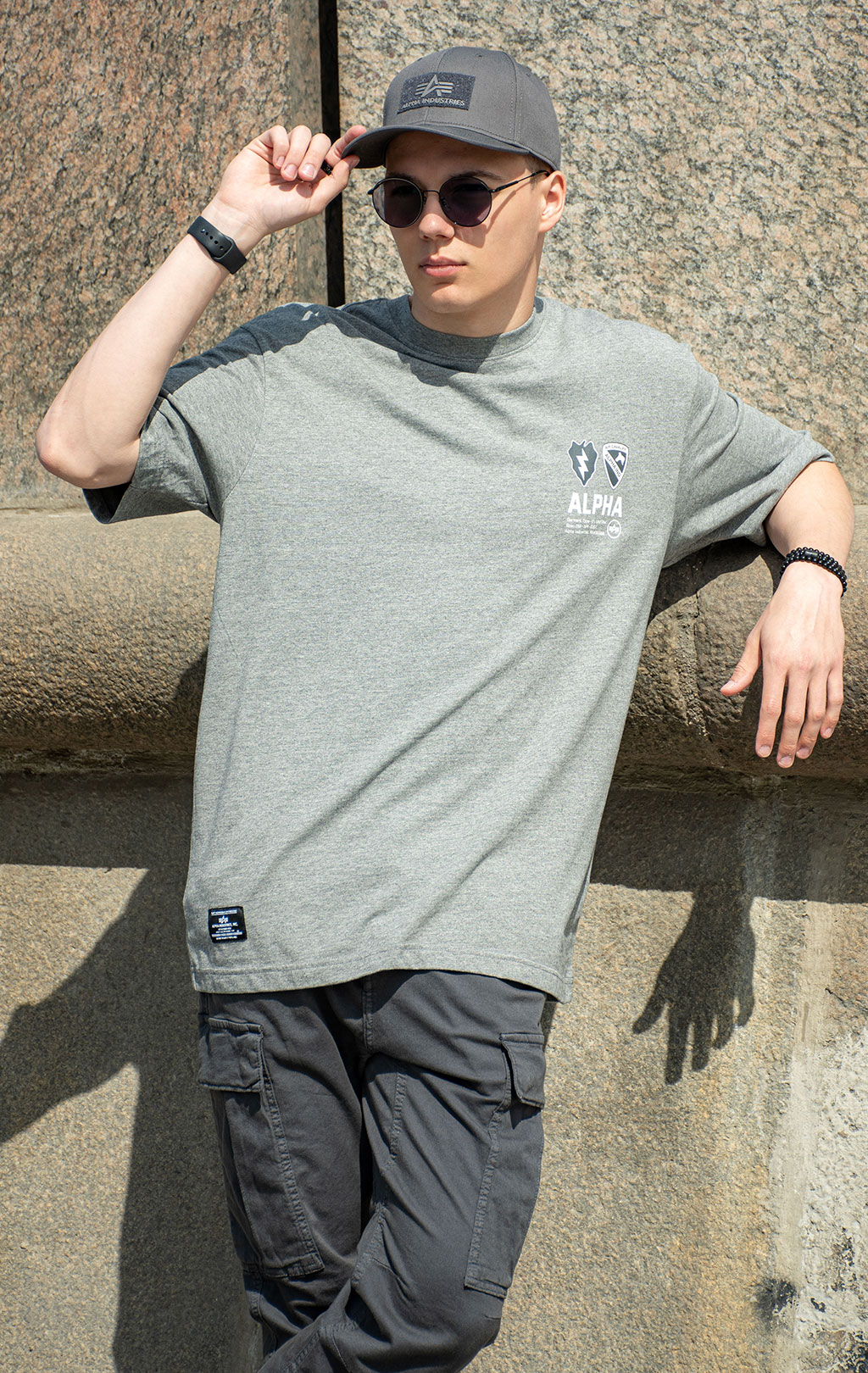 Футболка ALPHA INDUSTRIES UNFRM AIR CAVALRY TEE SS 25 m medium charcoal heather 
