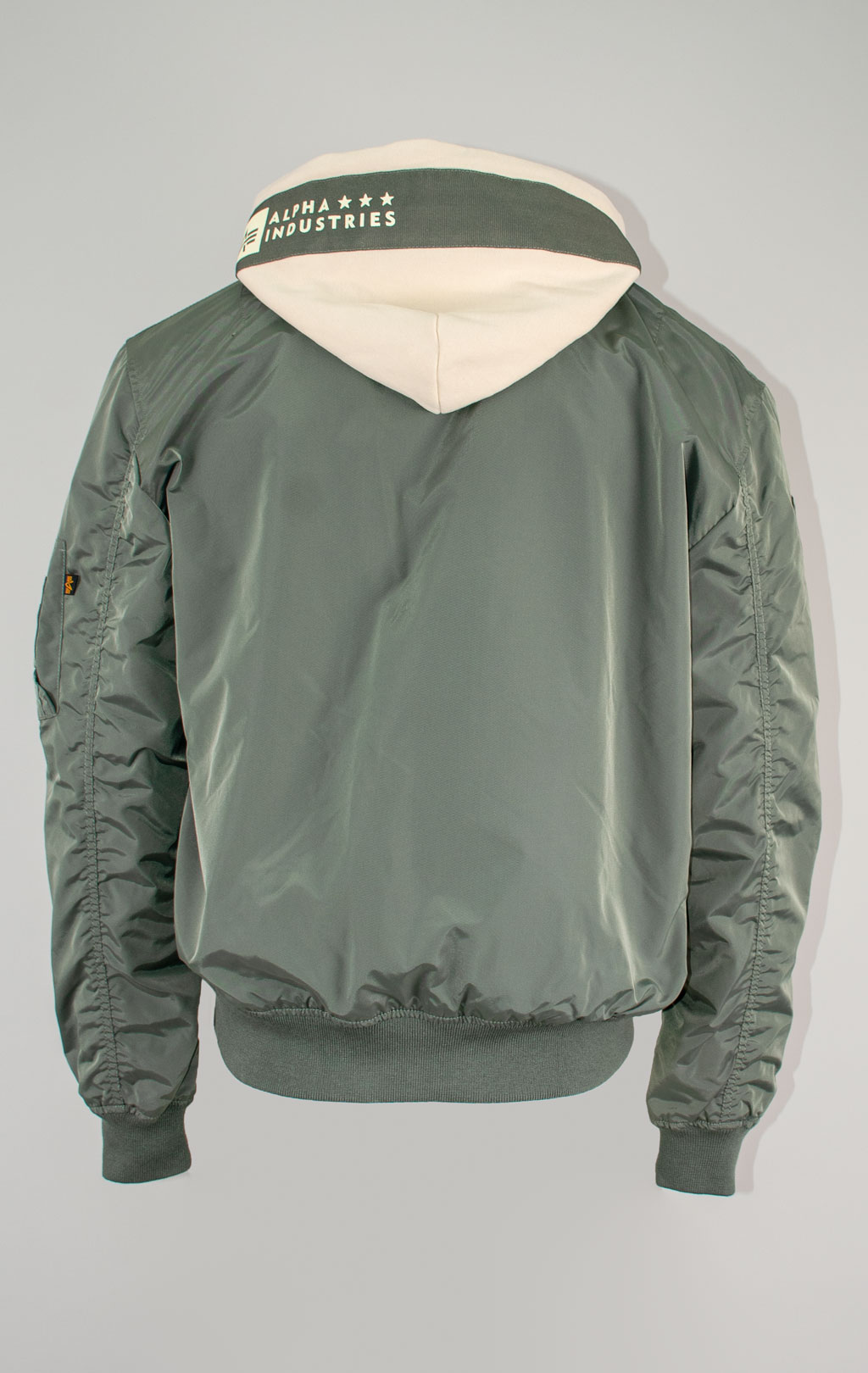 Ветровка-бомбер лётная ALPHA INDUSTRIES TT HOOD CUSTOM MA-1 vintage green 