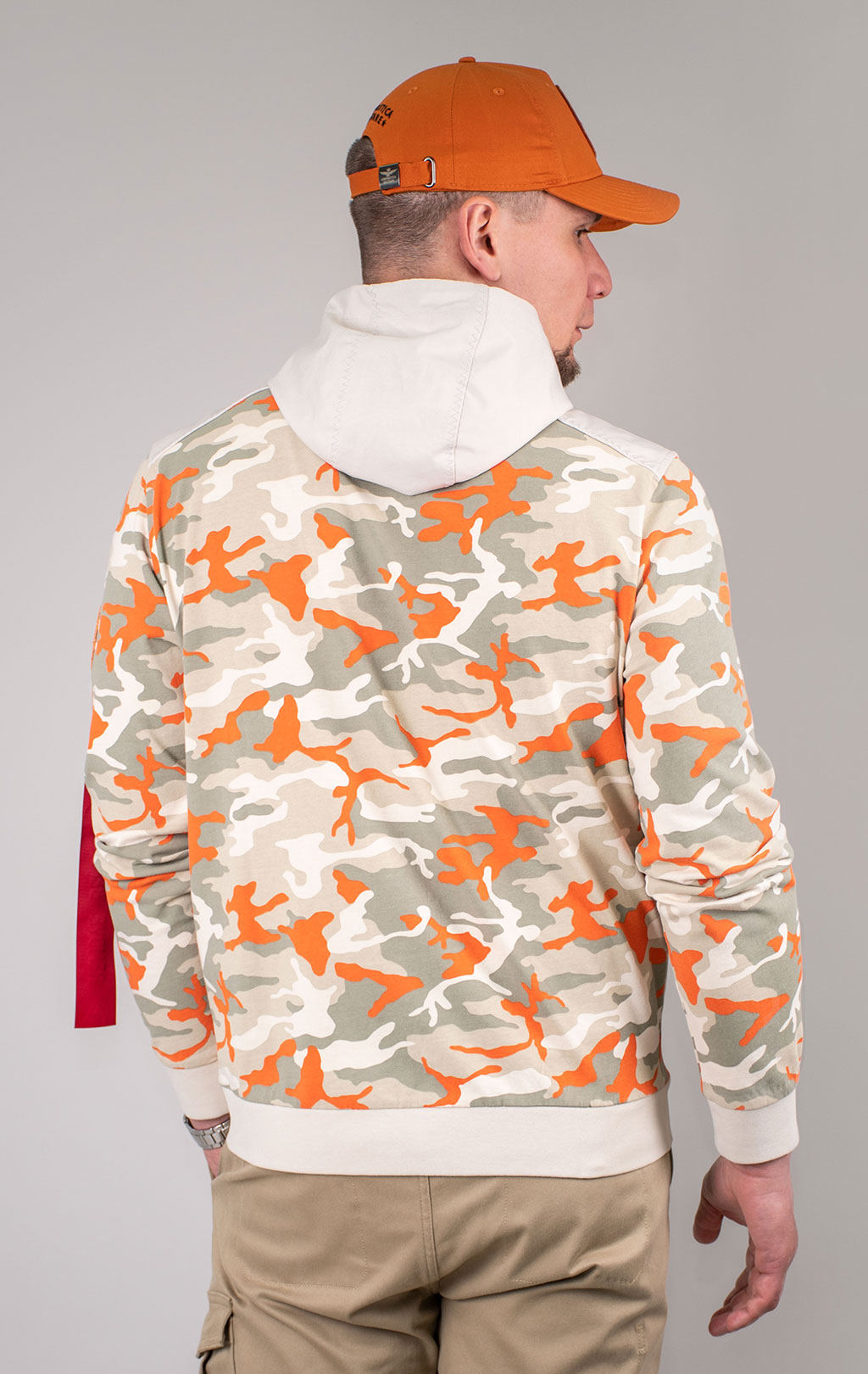 Толстовка с капюшоном AERONAUTICA MILITARE SS 24 m/TR orange camo (FE 1863) 