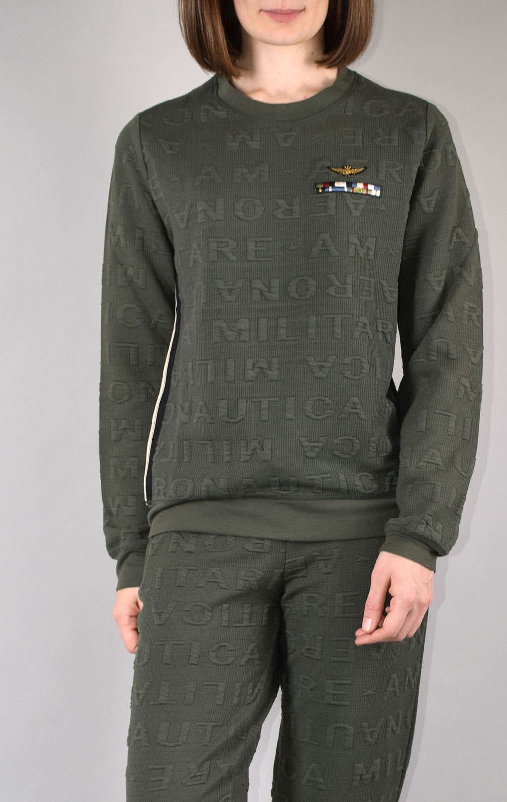 Женский свитшот AERONAUTICA MILITARE FW 19/20 verde militare (FE 1451) 