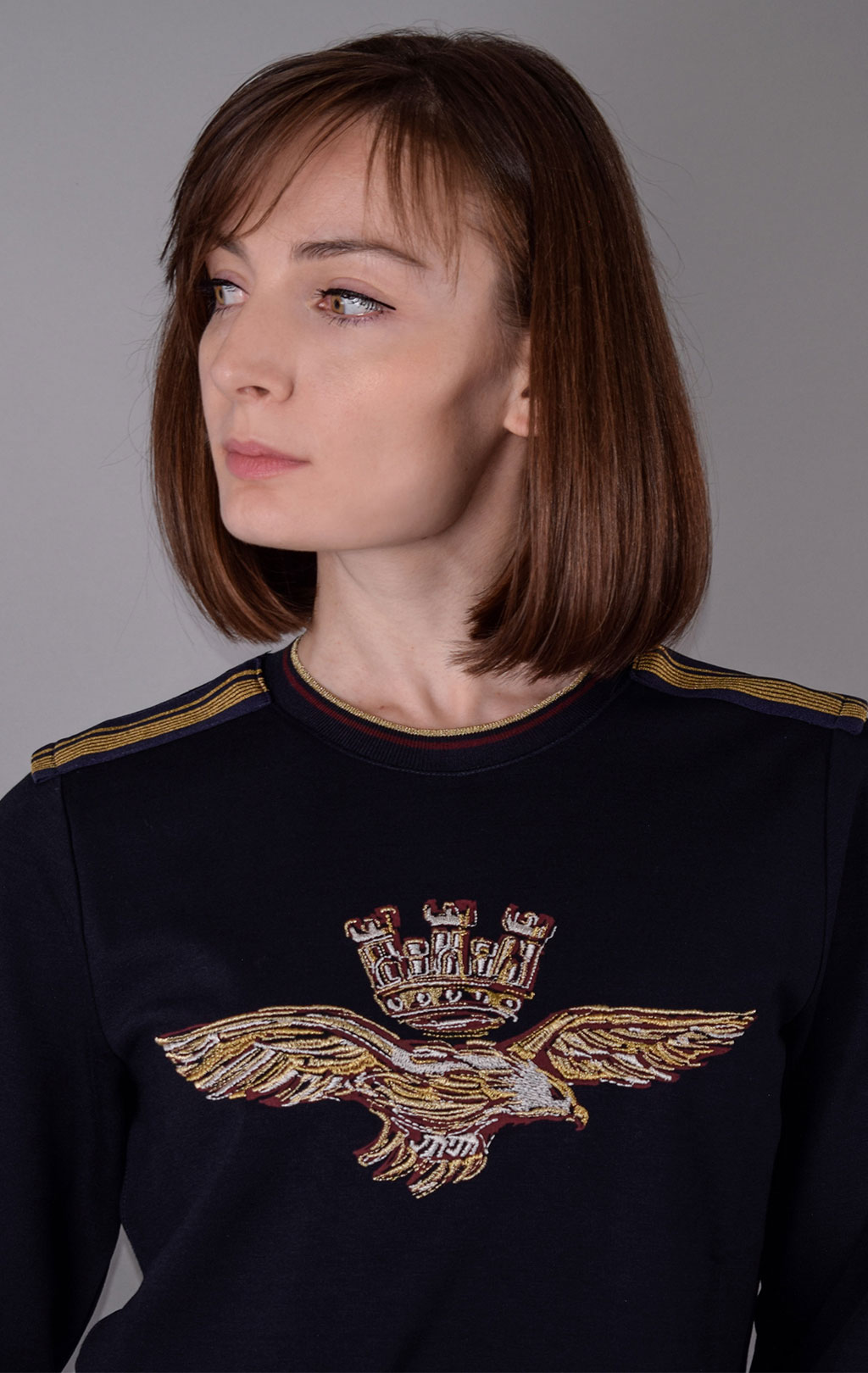 Женский свитшот AERONAUTICA MILITARE FW 19/20 blue navy (FE 1456) 