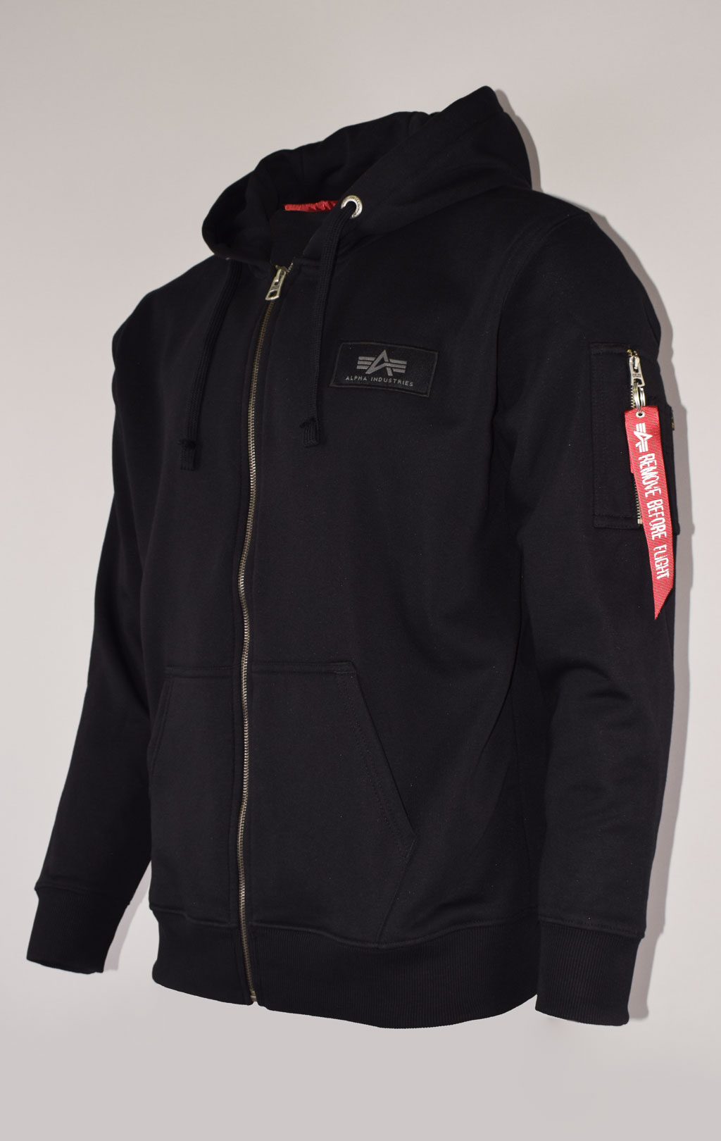 Толстовка ALPHA INDUSTRIES BACK PRINT ZIP HOODY black 