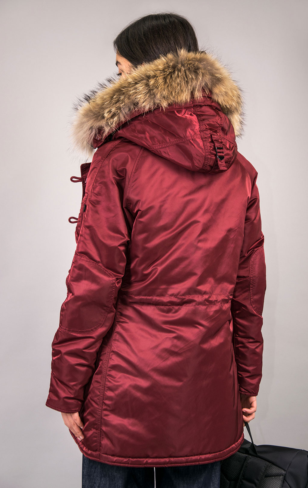 Женская аляска ALPHA INDUSTRIES CLASSIC N-3B original fit натур. мех FW 21 m commander red 