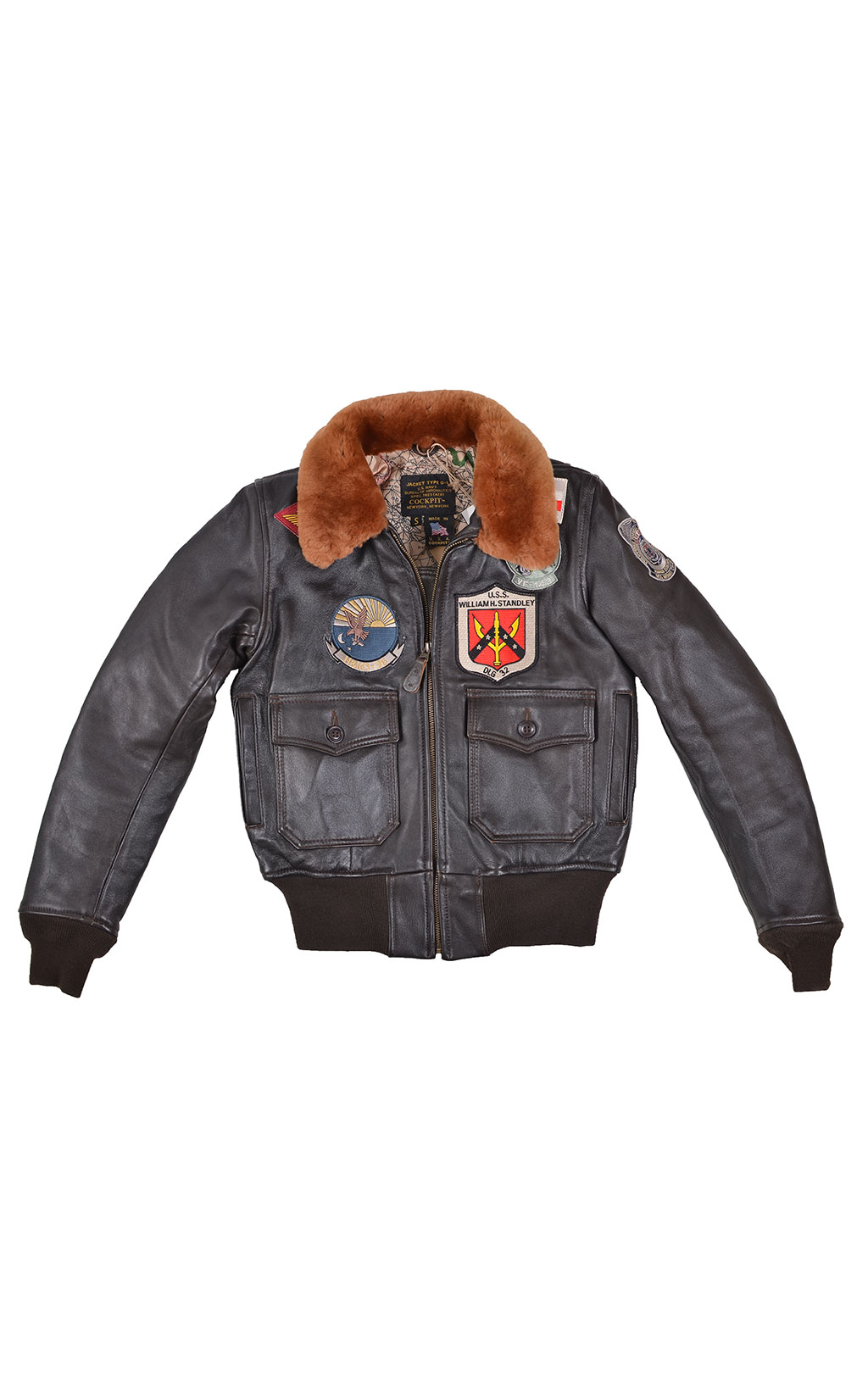 Женская куртка-пилот COCKPIT Top Gun кожа brown (W201036) 